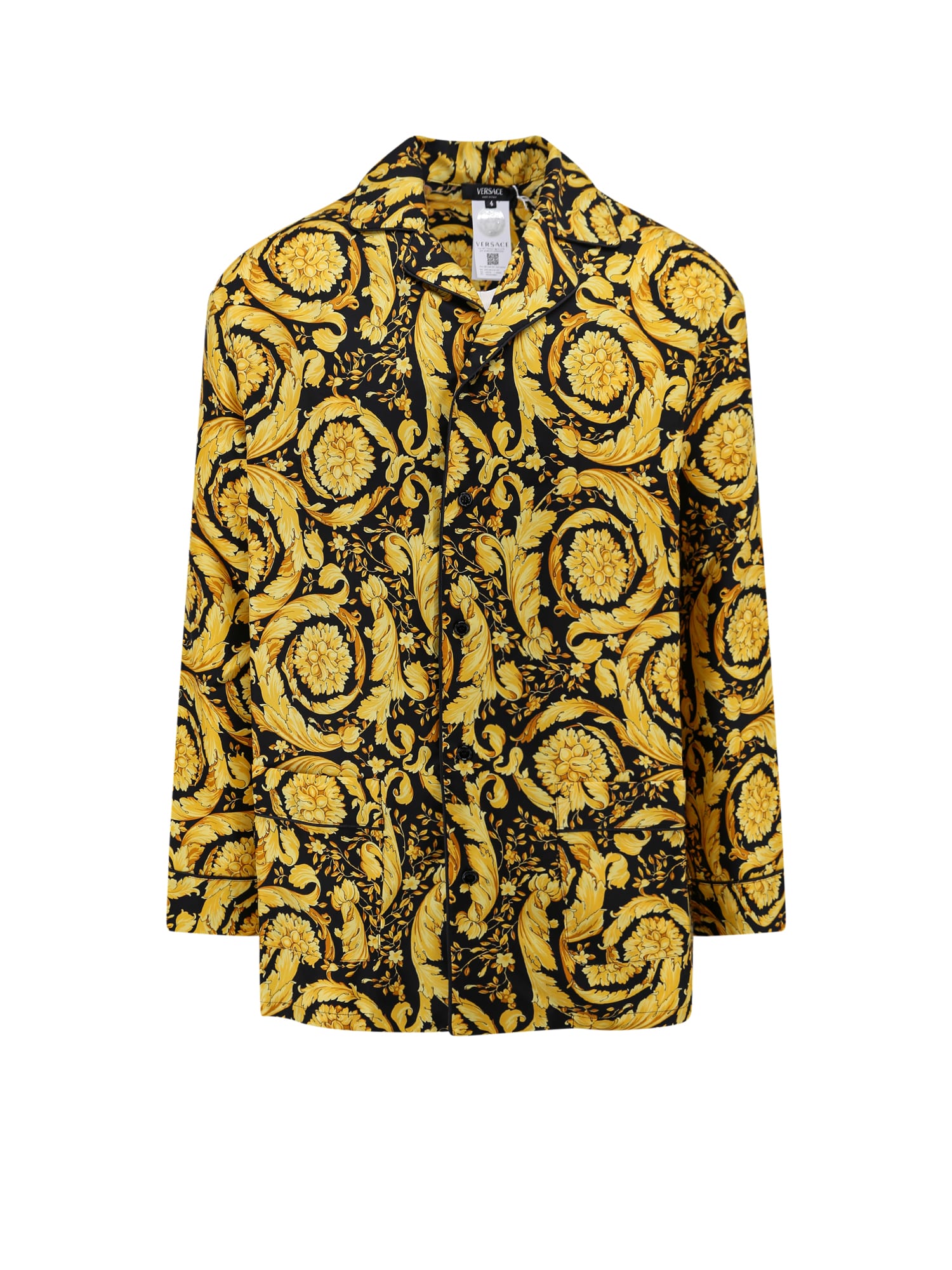 Shop Versace Shirt In Black/yellow