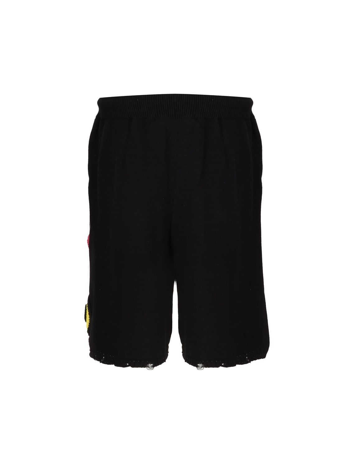 Shop Barrow Multi-patch Laced Shorts In Nero