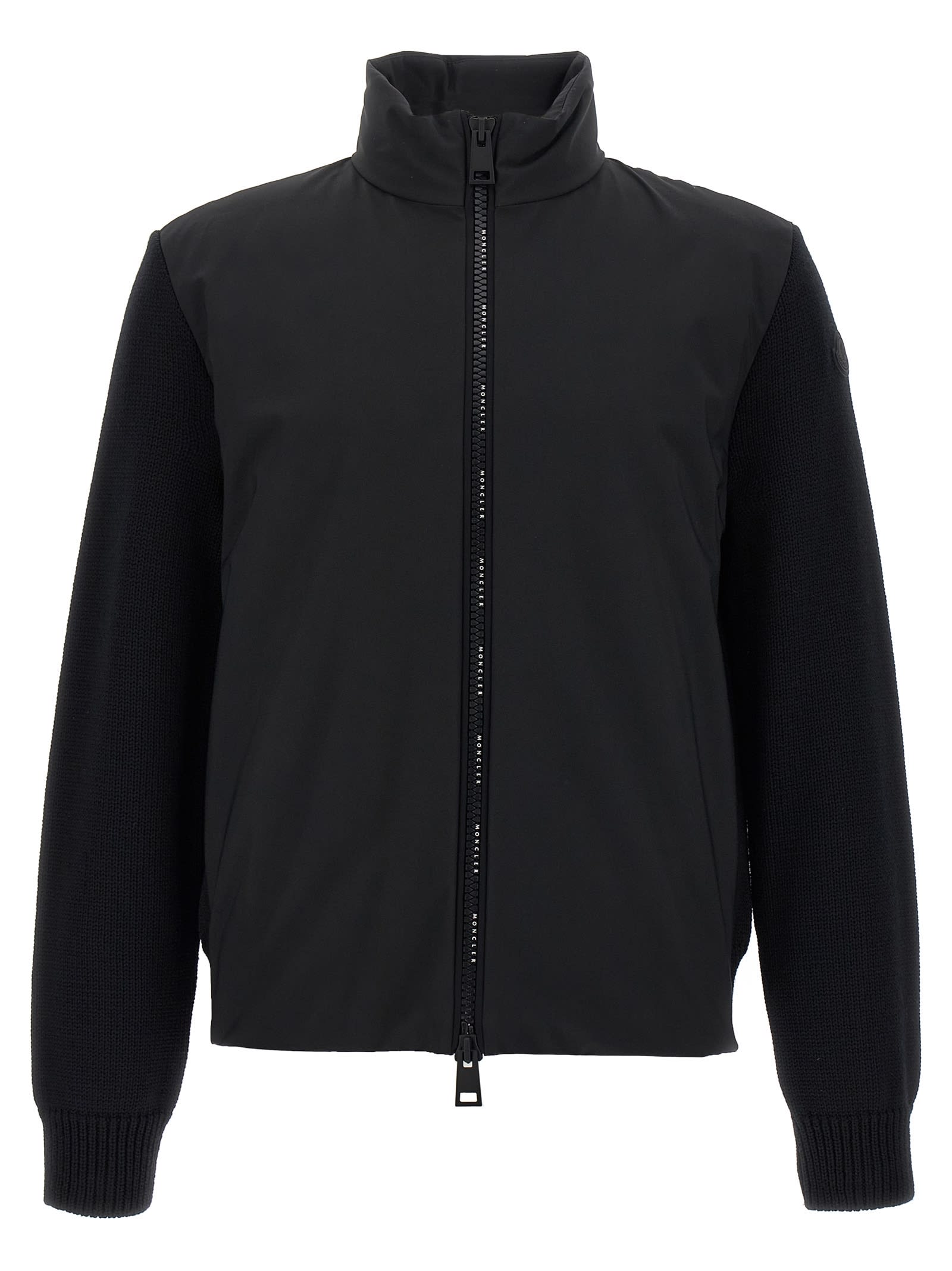 Moncler Matt Effect Cardigan Sweaters And Cardigans Black In Black