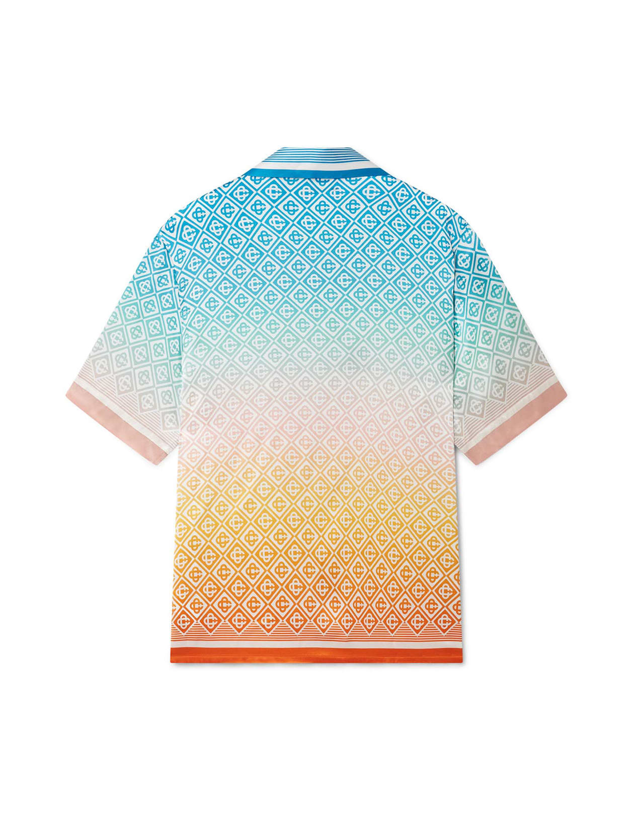 Shop Casablanca Gradient Monogram Silk Shirt