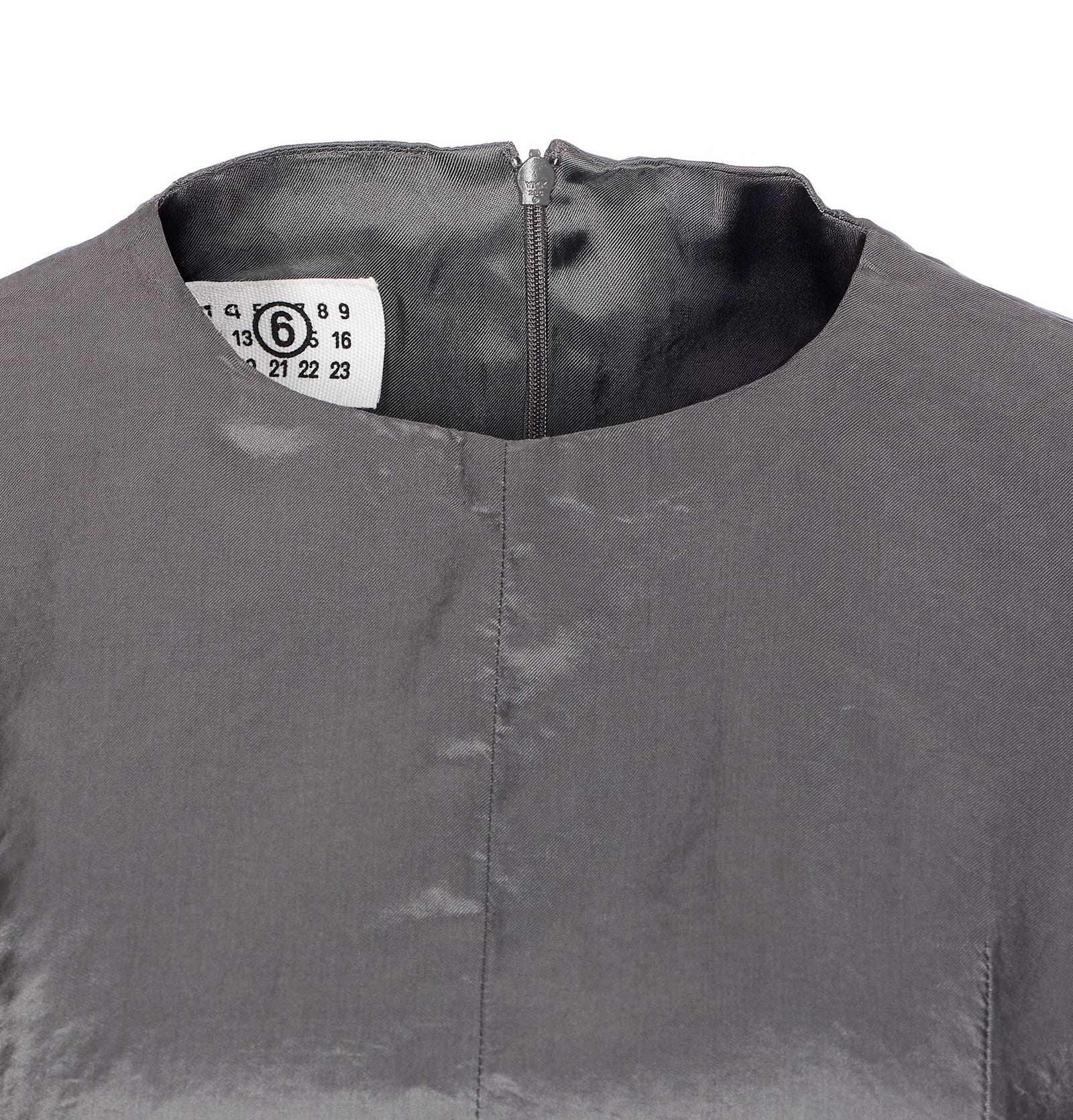 Mm6 Maison Margiela Mm6 By Maison Margiela Satin-finish Grey Gilet With Structured Belt In Gray