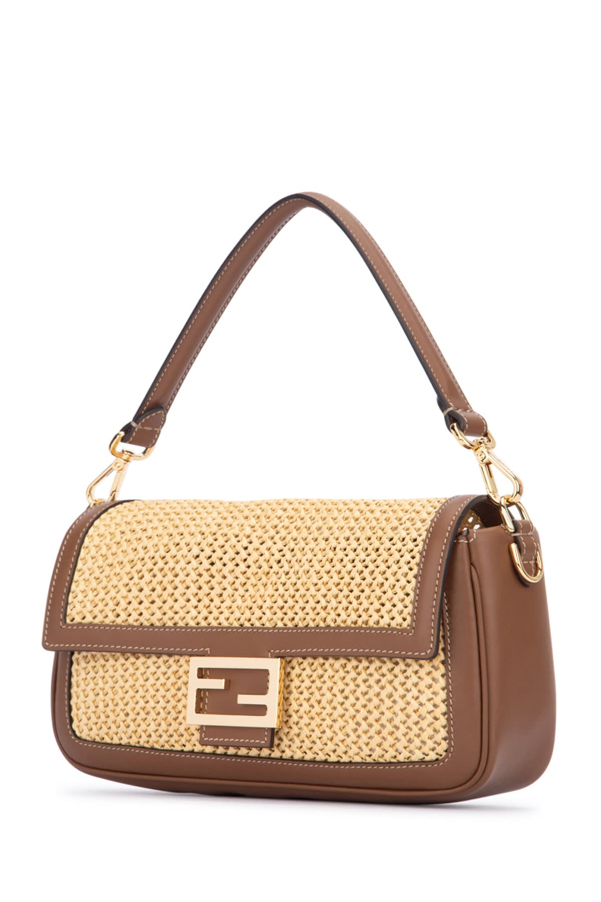 Shop Fendi Baguette Rete Macrame R In Naturalegianduiaos