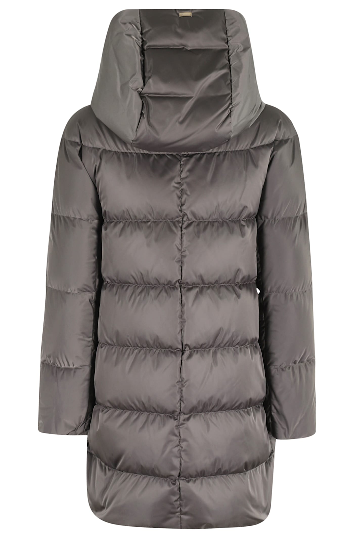 Herno A-line Down Jacket With Structured Hood In Gray