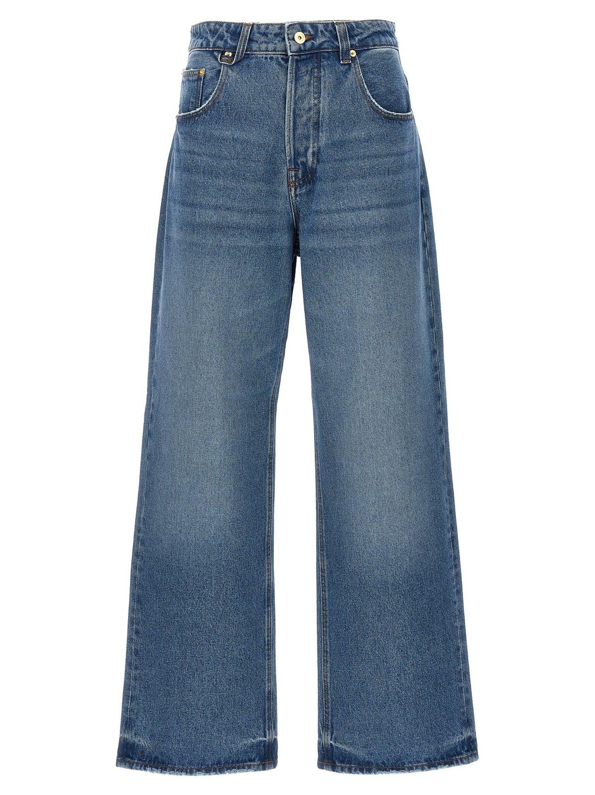 Shop Jacquemus Nîmes Wide-leg Jeans In Denim Blue