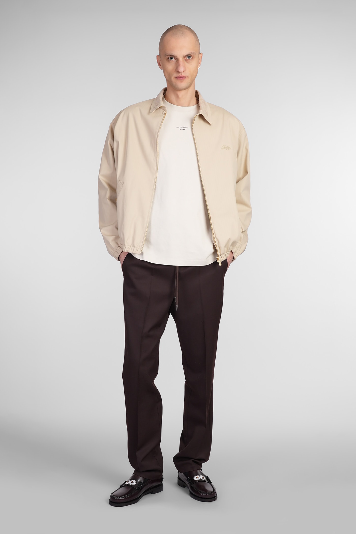 Drôle De Monsieur Pants In Brown Polyester In Brown