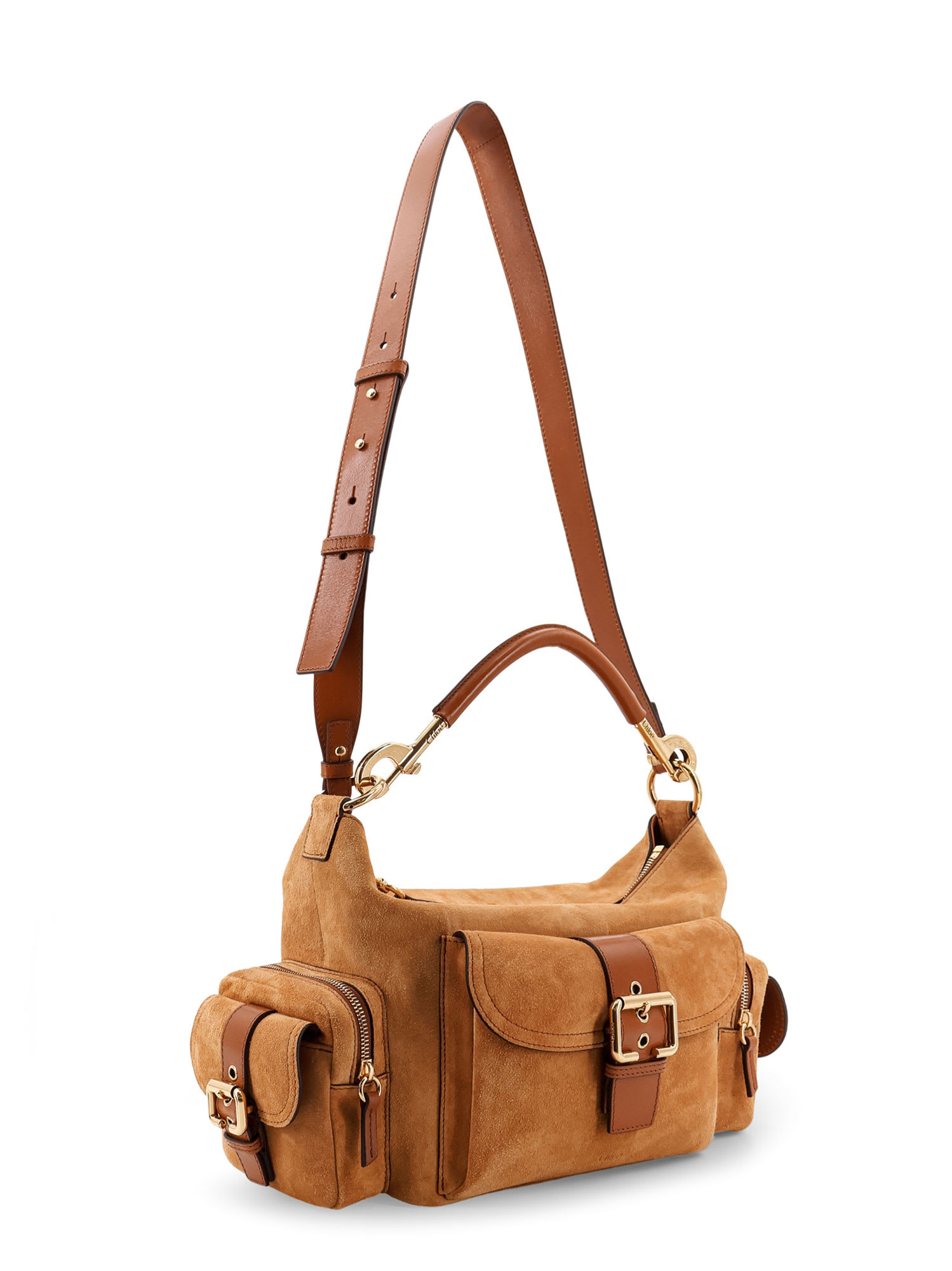 Shop Chloé Camera Bag Suede Shoulder Bag In Brown