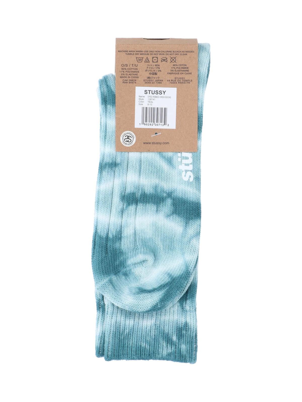 Shop Stussy Dyed Socks In Teal