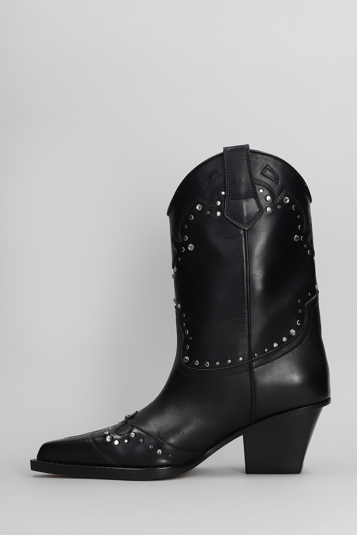 Paris Texas Janice Boot 60 Texan Boots In Black Leather In Black