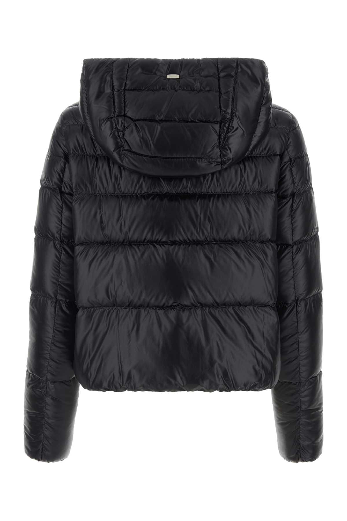Herno Black Hooded Down Jacket In Nylon Woman In Black
