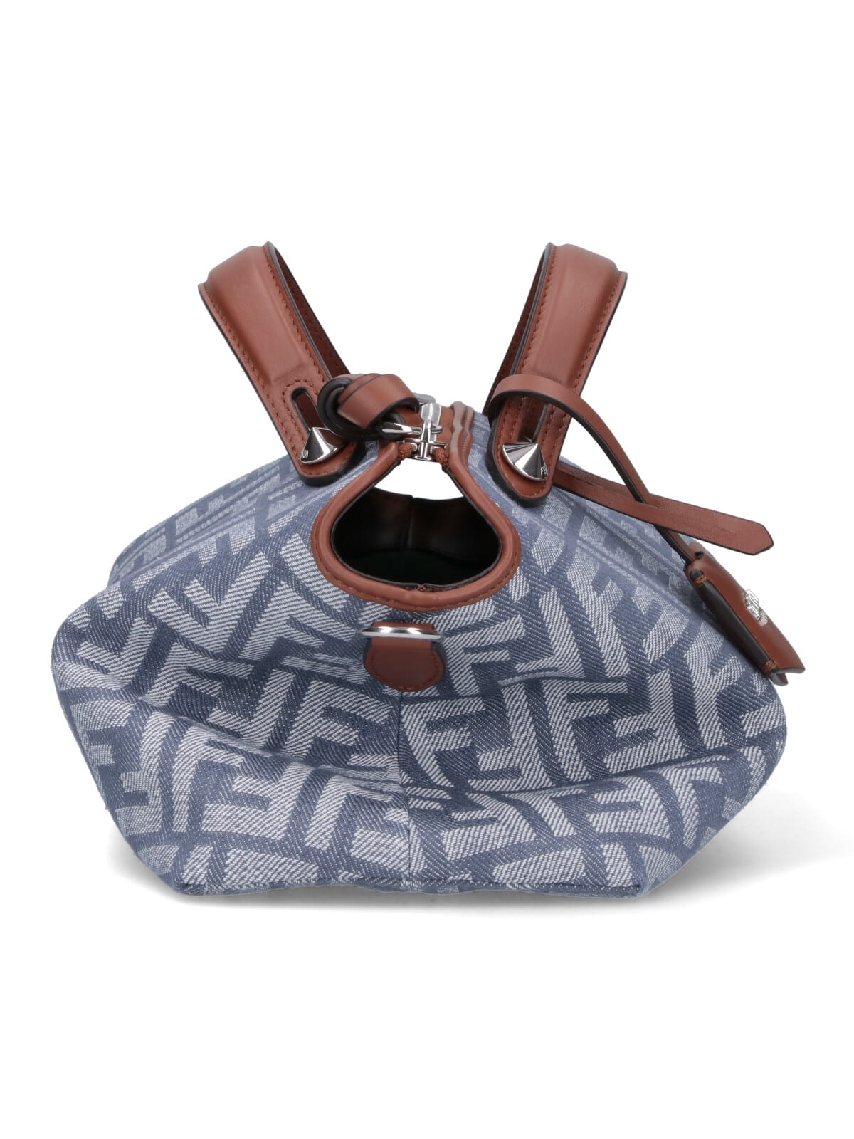 Fendi By The Way Soft Medium Ff Jacquard Denim Crossbody Bag In Blue