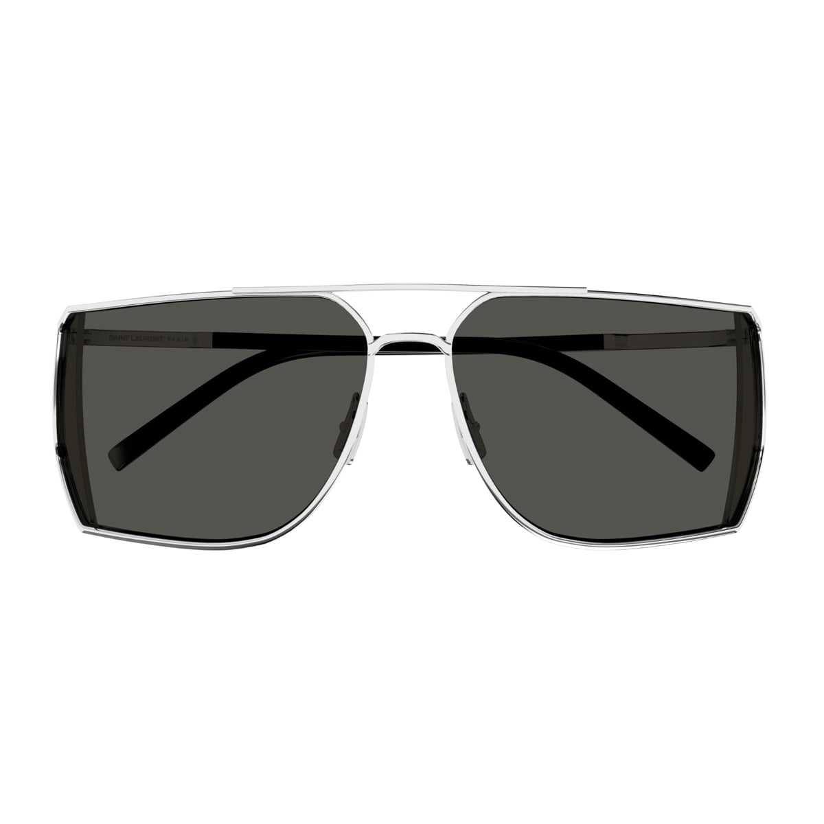 Saint Laurent Sl 750 Linea Sl Logo 002 Silver Silver Grey Sunglasses In Silver