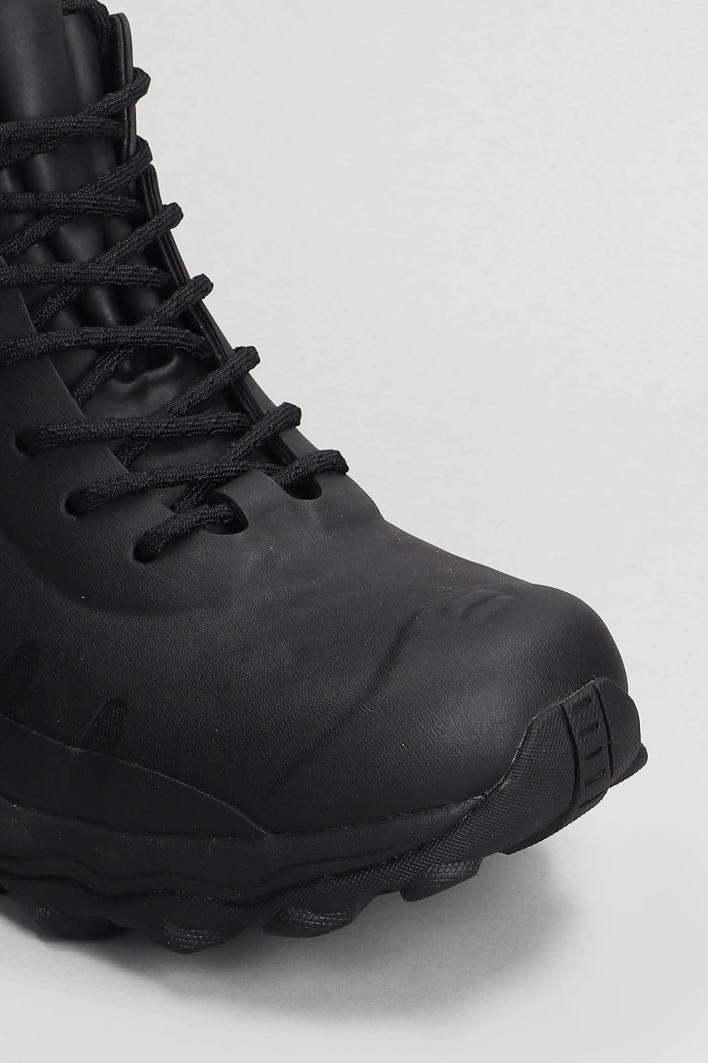 Shop Givenchy Bogs High Combat Boots In Black Rubber/plasic