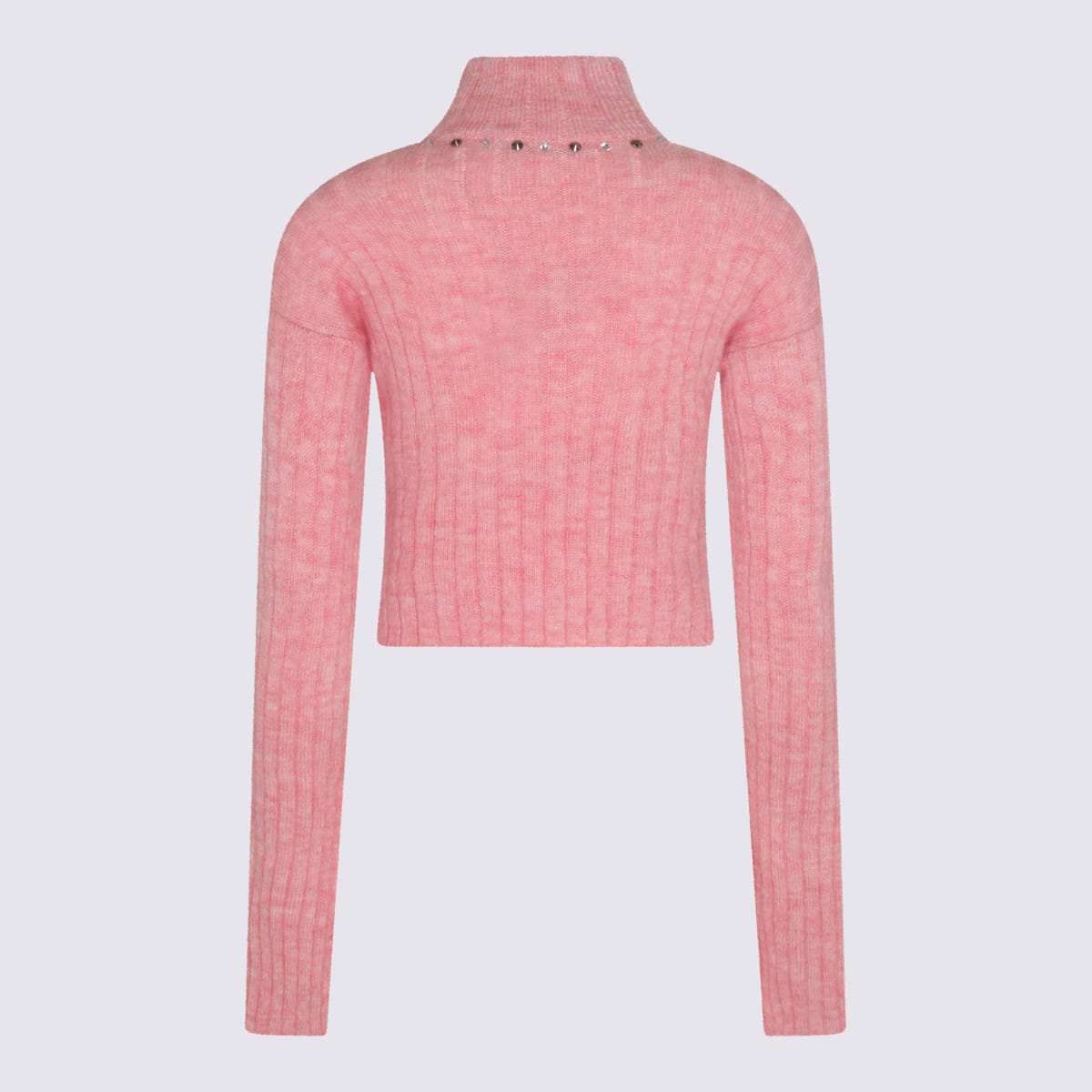 Shop Alessandra Rich Pink Wool Blend Jumper In Pink Melange