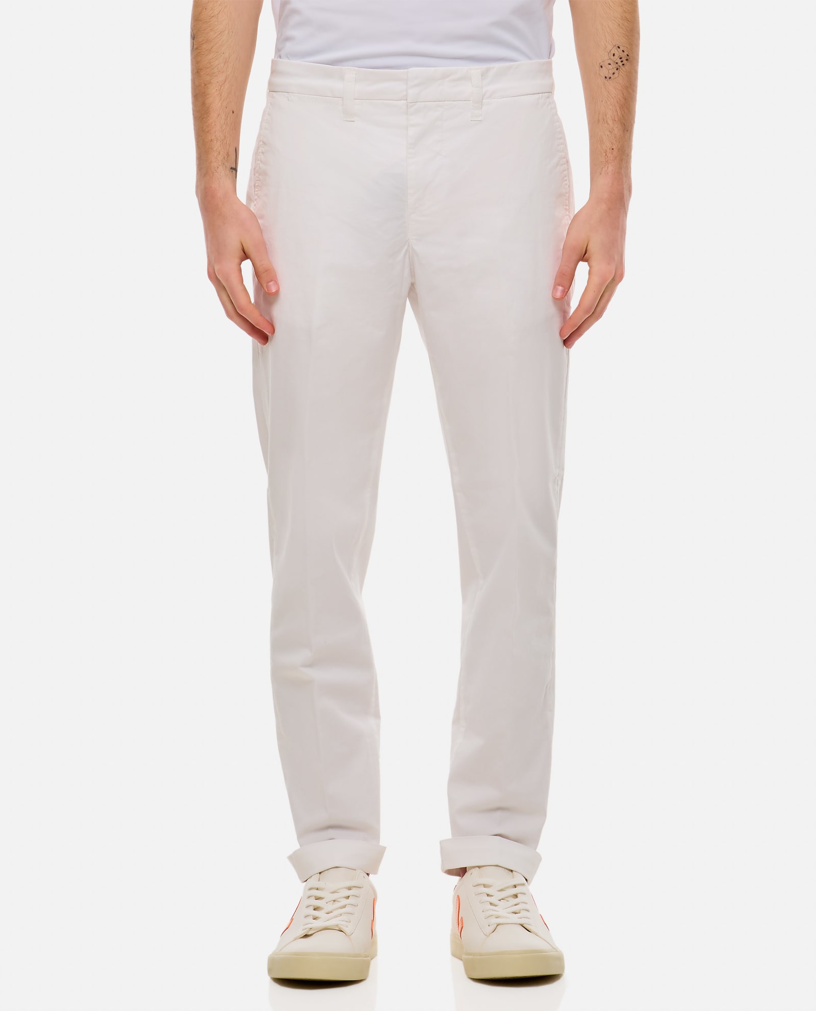 Fay Classic Capri Pants In White