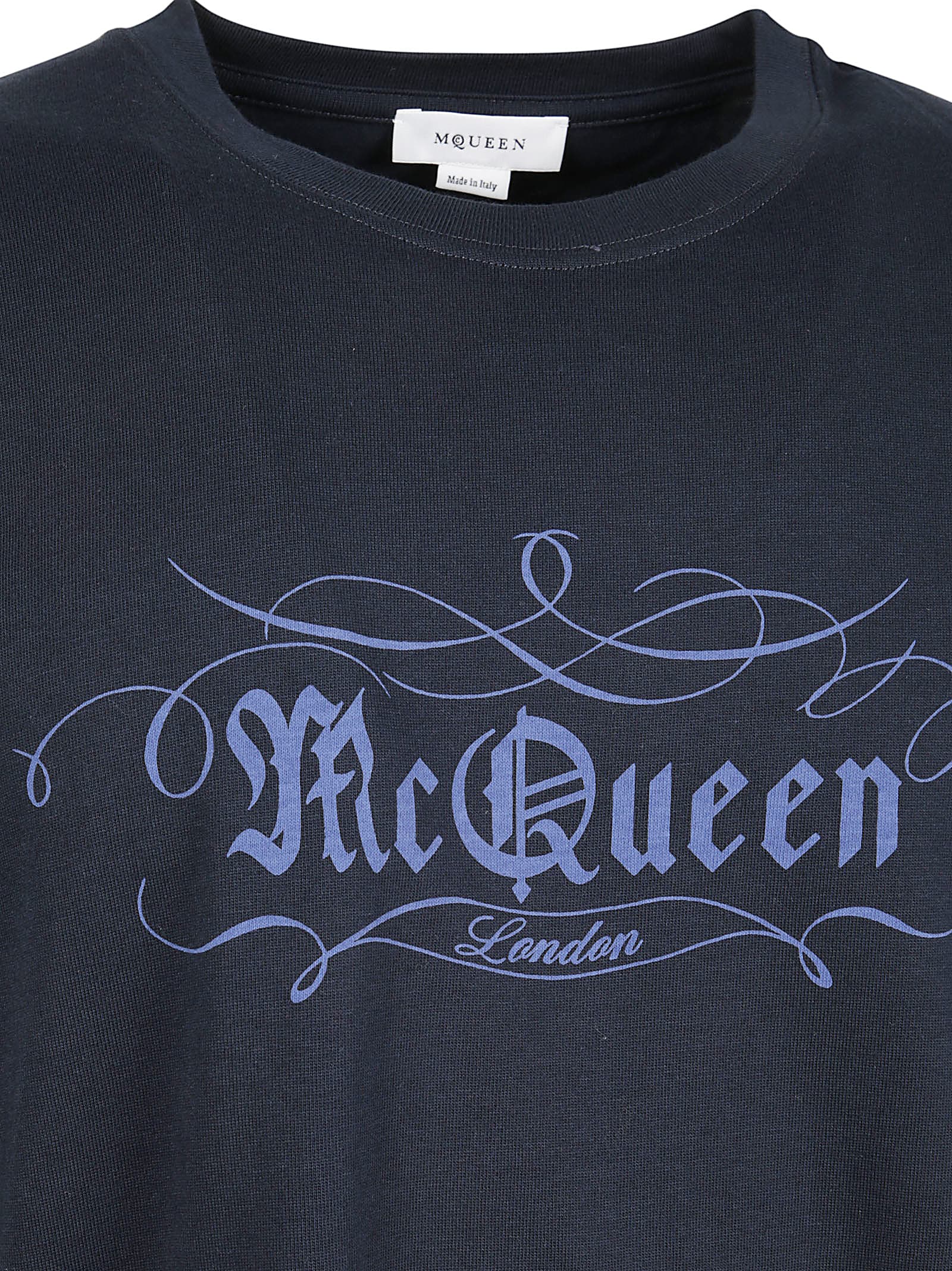 Alexander Mcqueen Mcqueen Print T-shirt In Blue