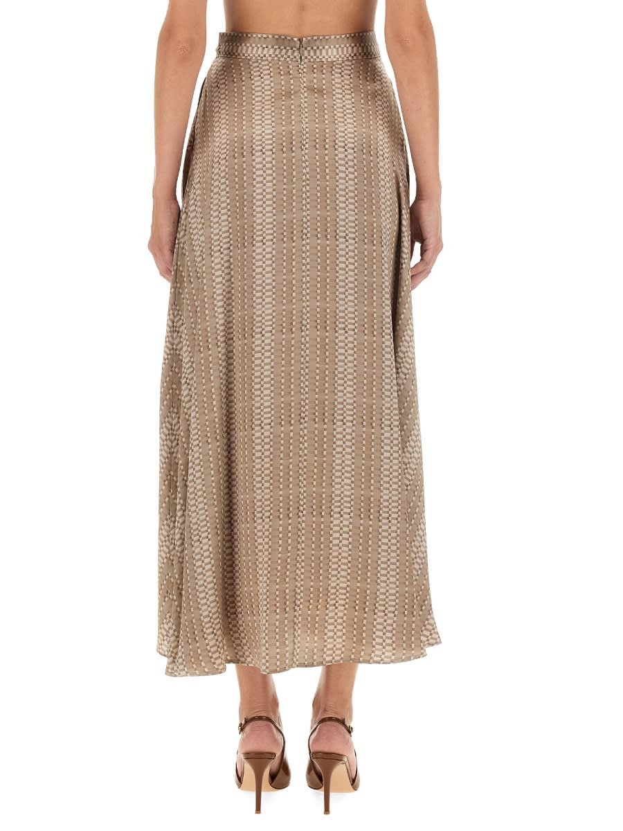 Shop Kiton Midi Skirt In Beige