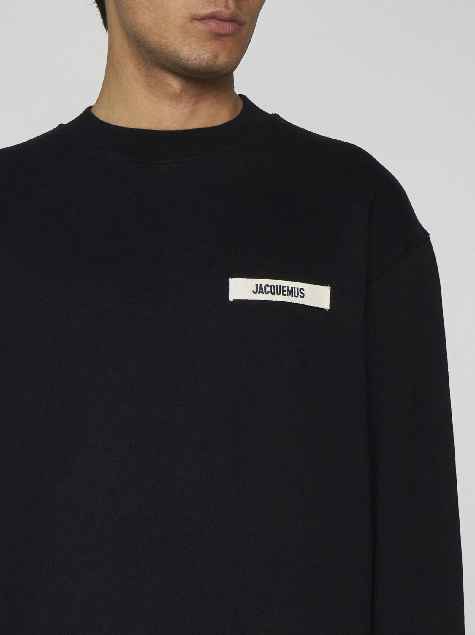 Shop Jacquemus Gros Grain Cotton Sweatshirt In Black