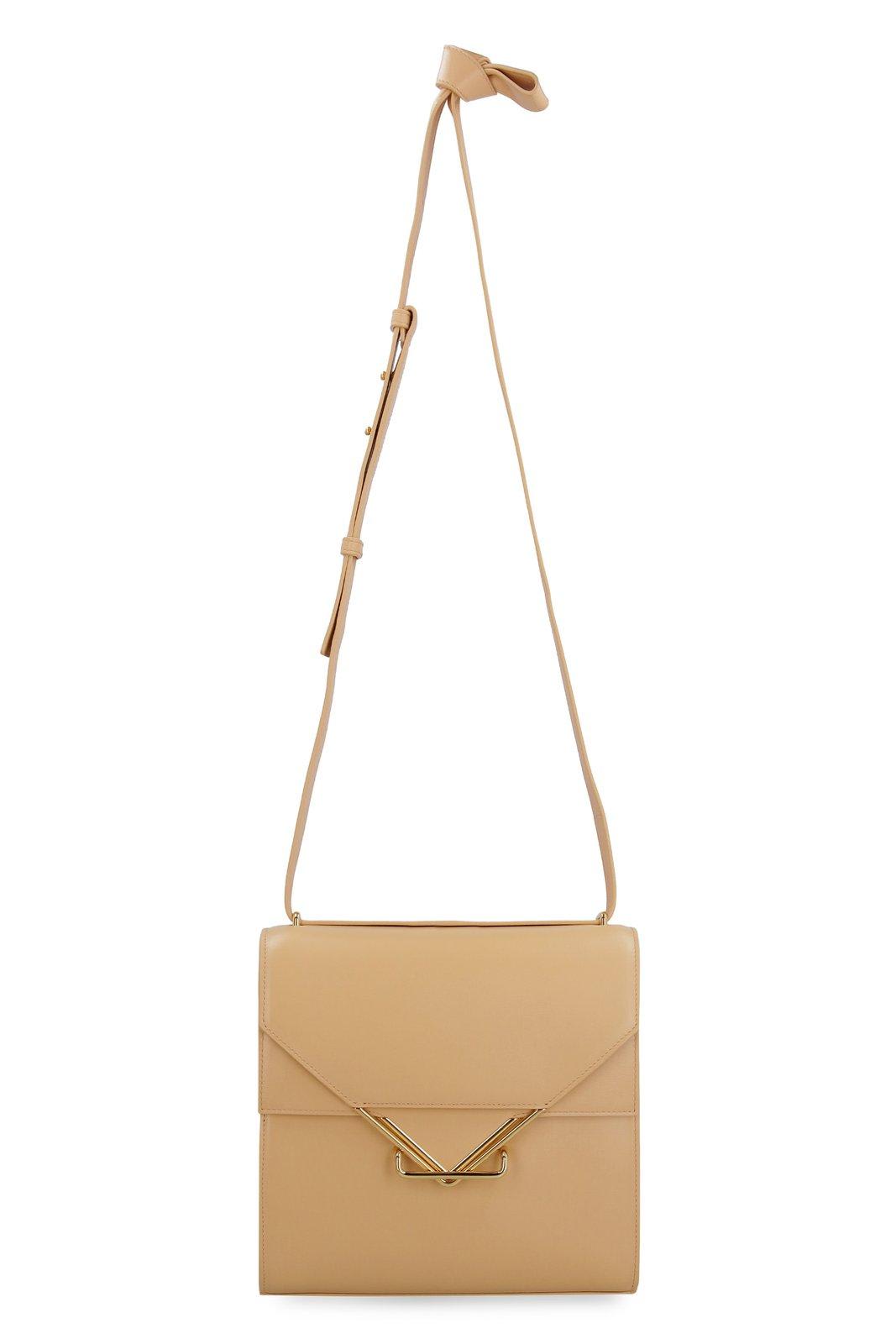 Shop Bottega Veneta The Clip Shoulder Bag In Powder