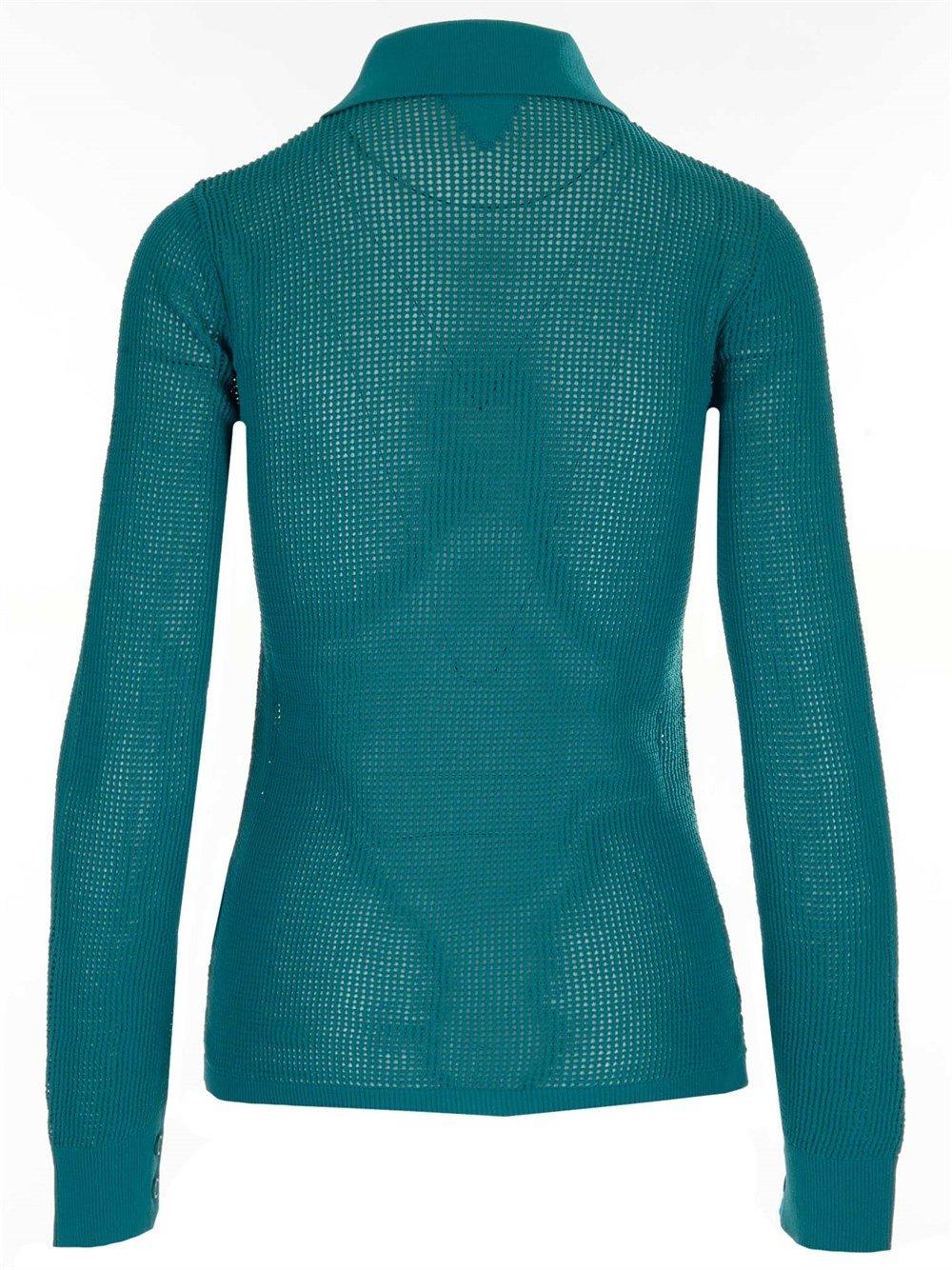 Bottega Veneta Mesh Cardigan In Petrol Color In Blue