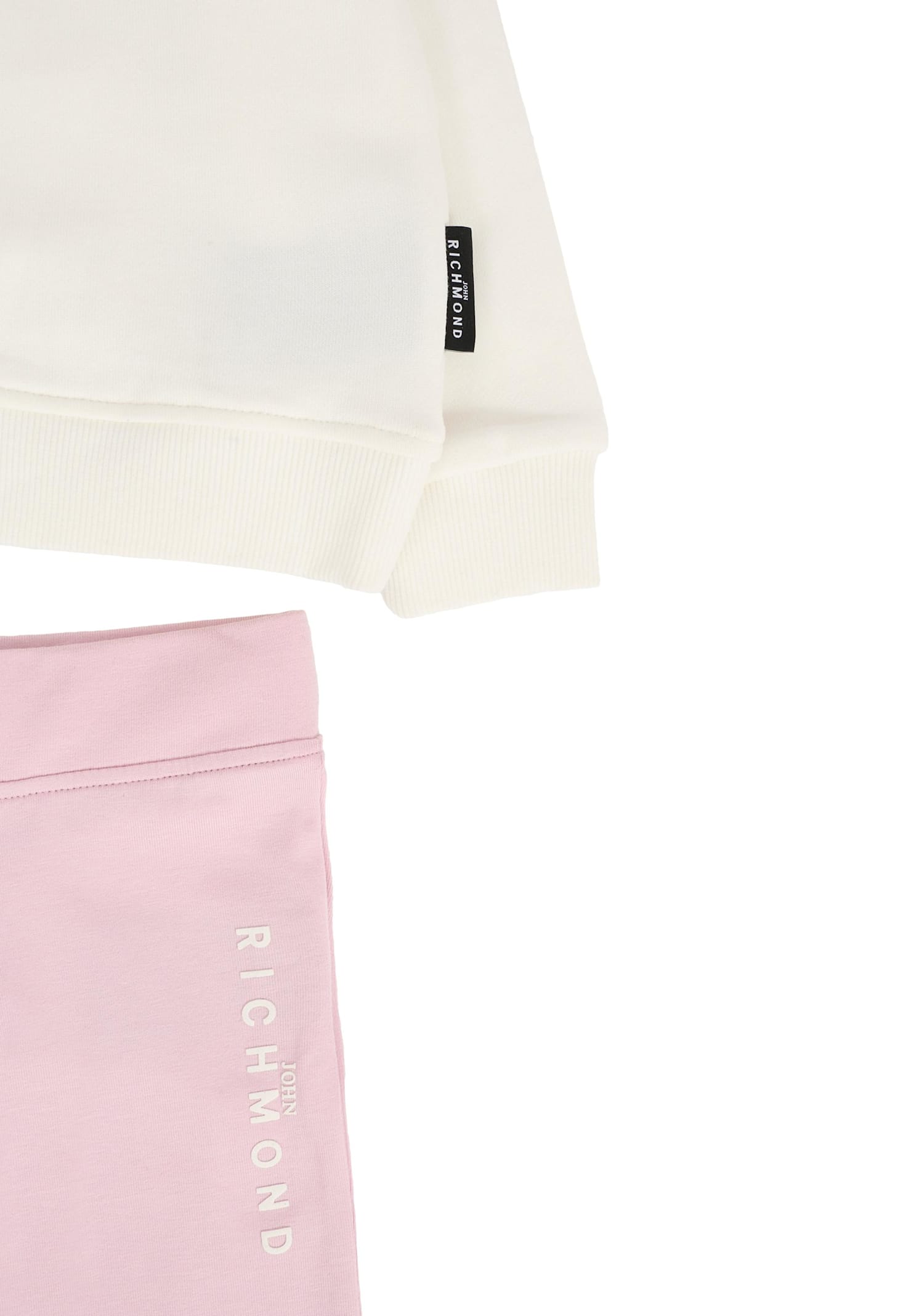 Richmond Ivory Suit For Baby Girl With Logo In White