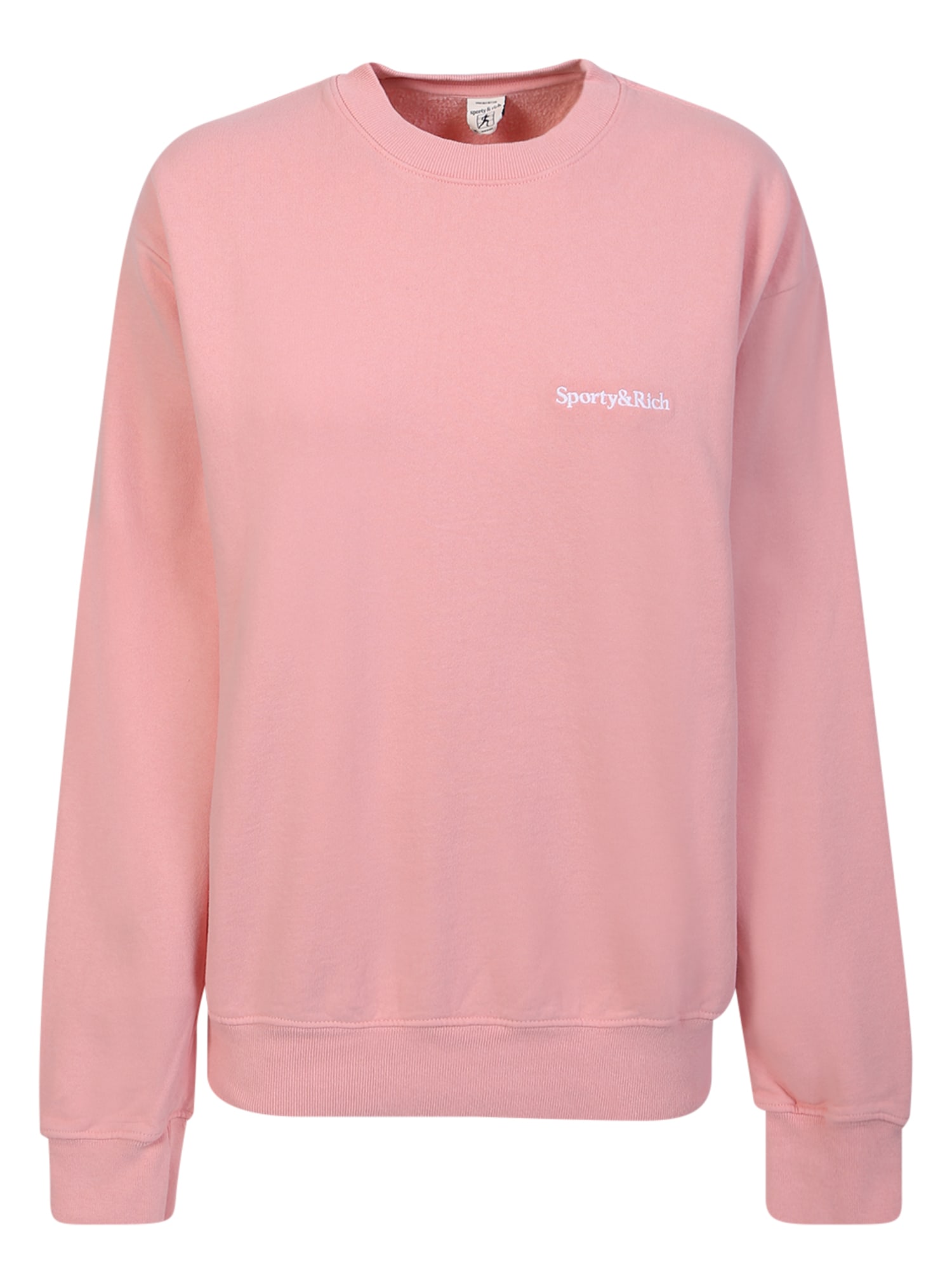 Serif Embroidery Sweatshirt Pink