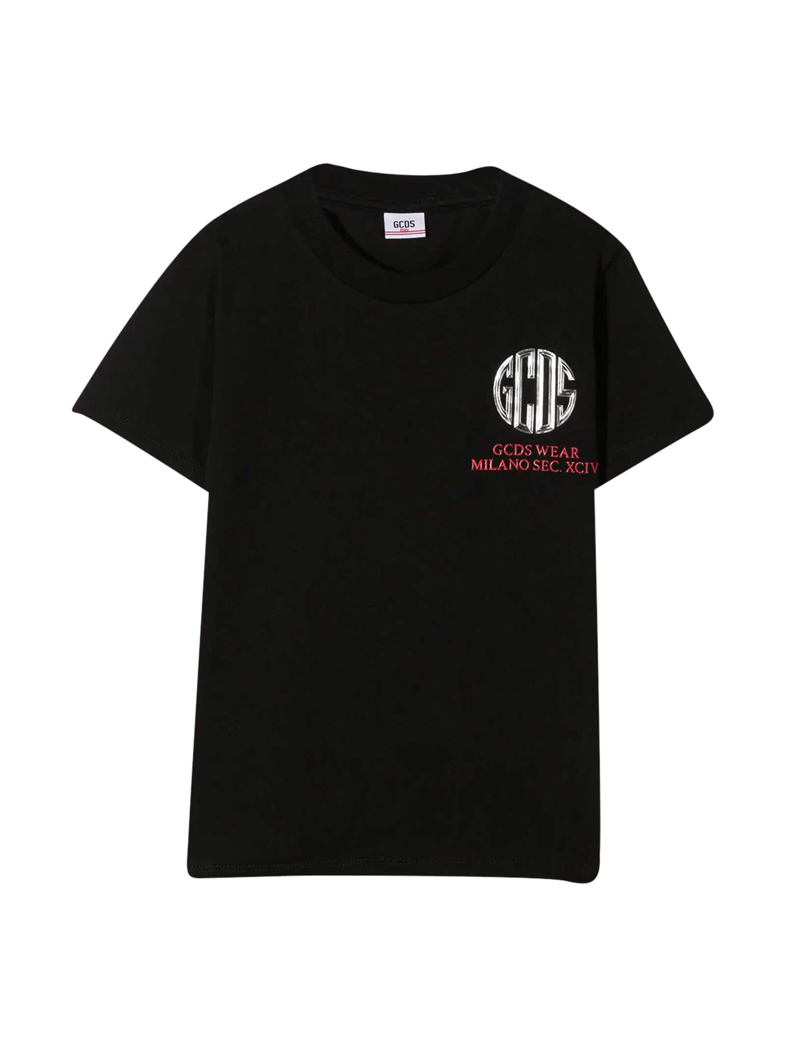 GCDS Mini Diadora Junior Black T-shirt
