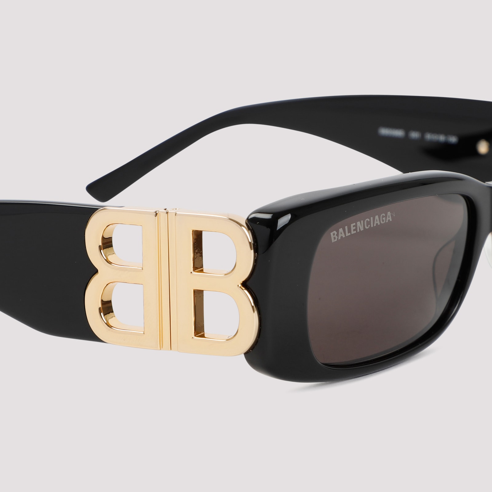 Shop Balenciaga Dynasty Rectangle Sunglasses In Black