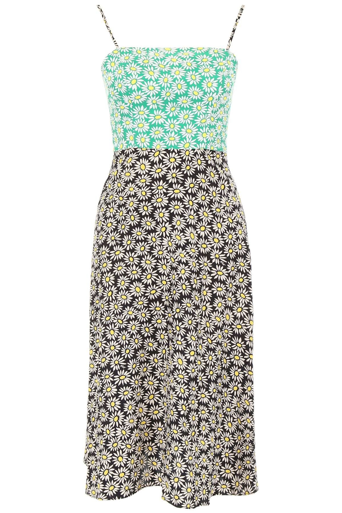 HVN HVN Daisy Print Nora Dress - COMBO BLACK GREEN DAISY (Green ...