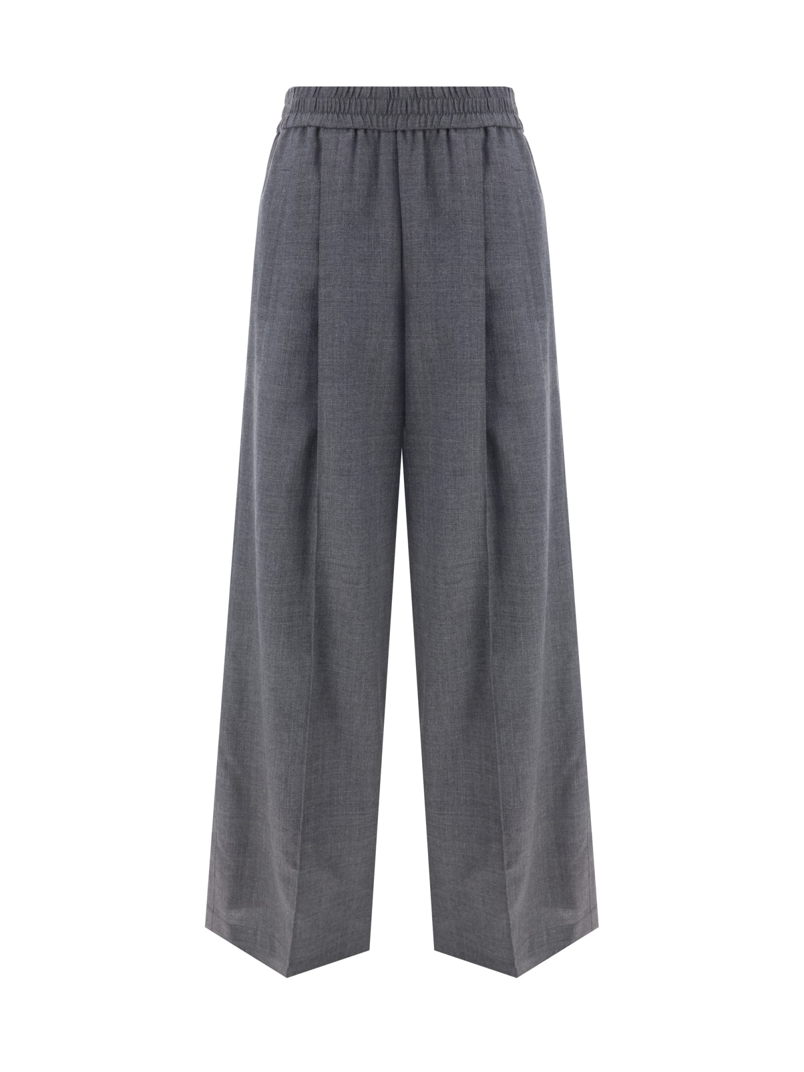 Shop Brunello Cucinelli Loose Track Pants In Grigio Scuro