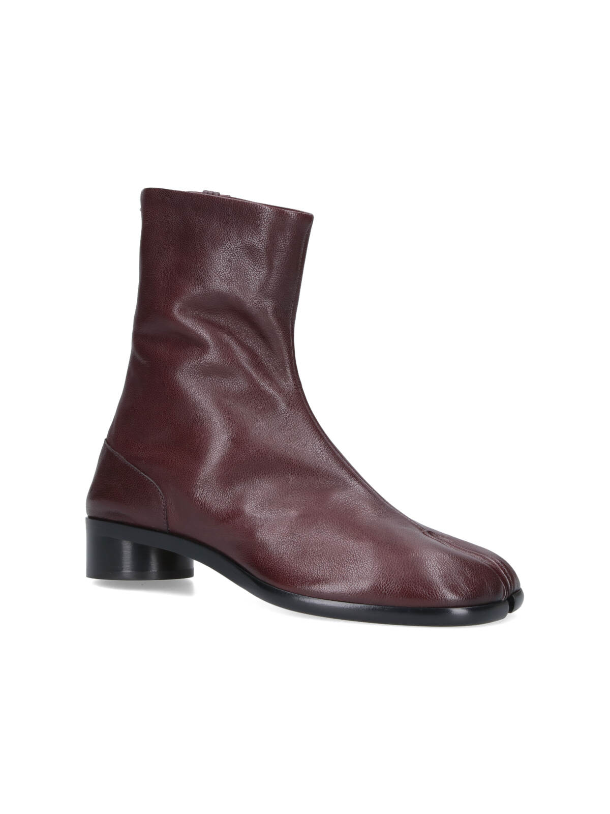 Maison Margiela Textured Ankle Boots Block Heel In Brown
