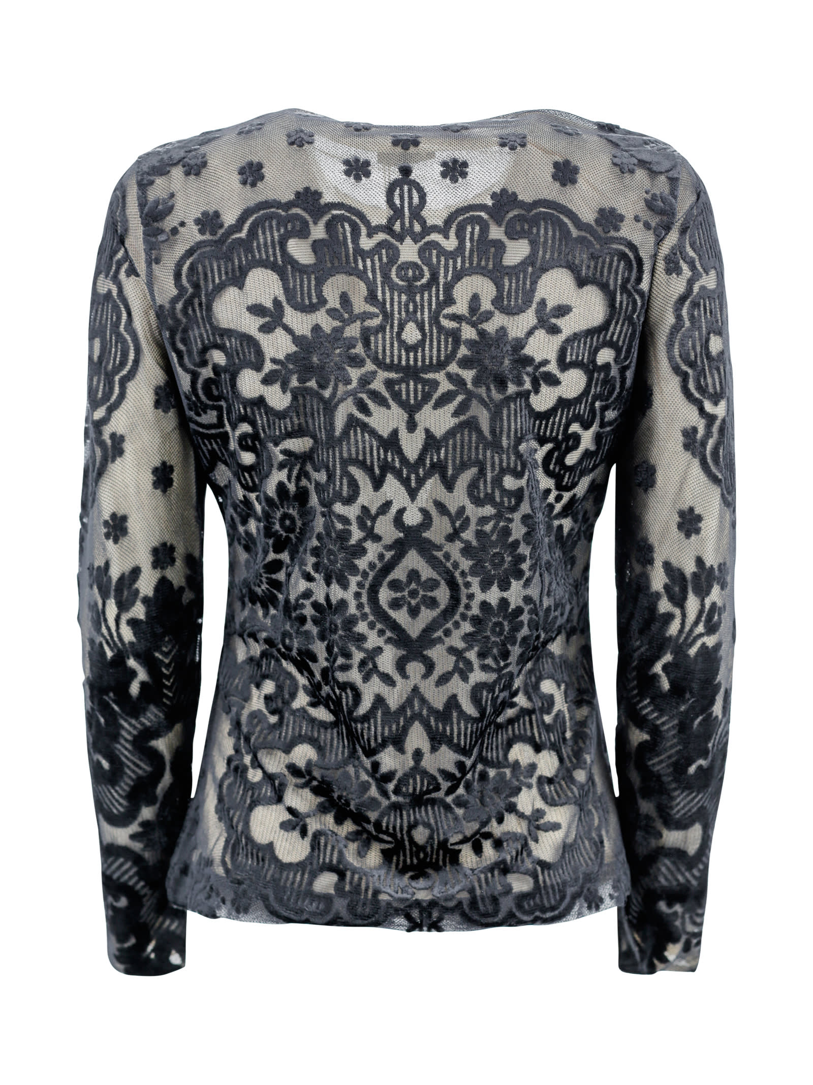 Shop Etro Top With Jacquard Effect In Black