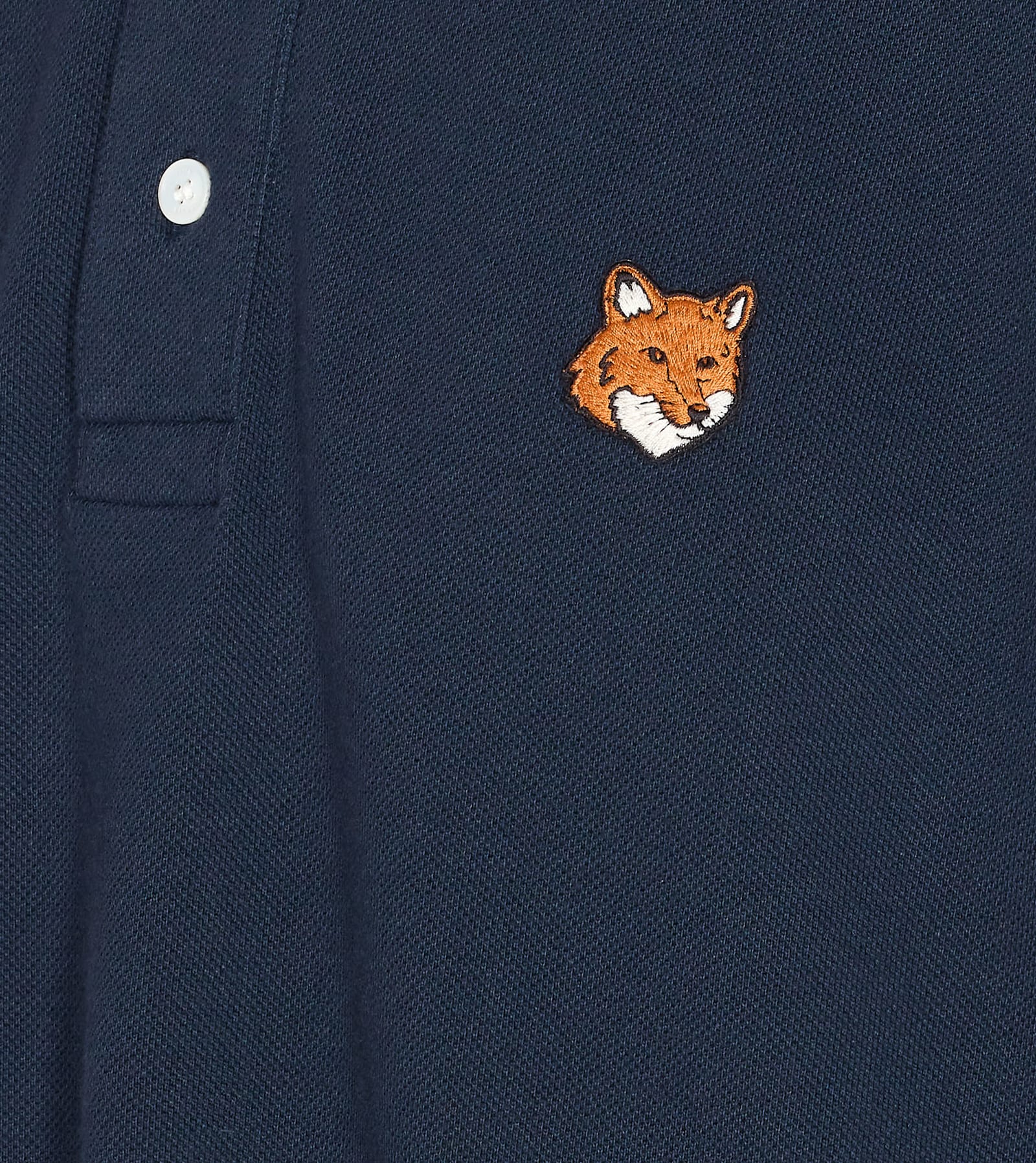 Maison Kitsuné Regular Fit Polo Shirt With Short Sleeves In Blue