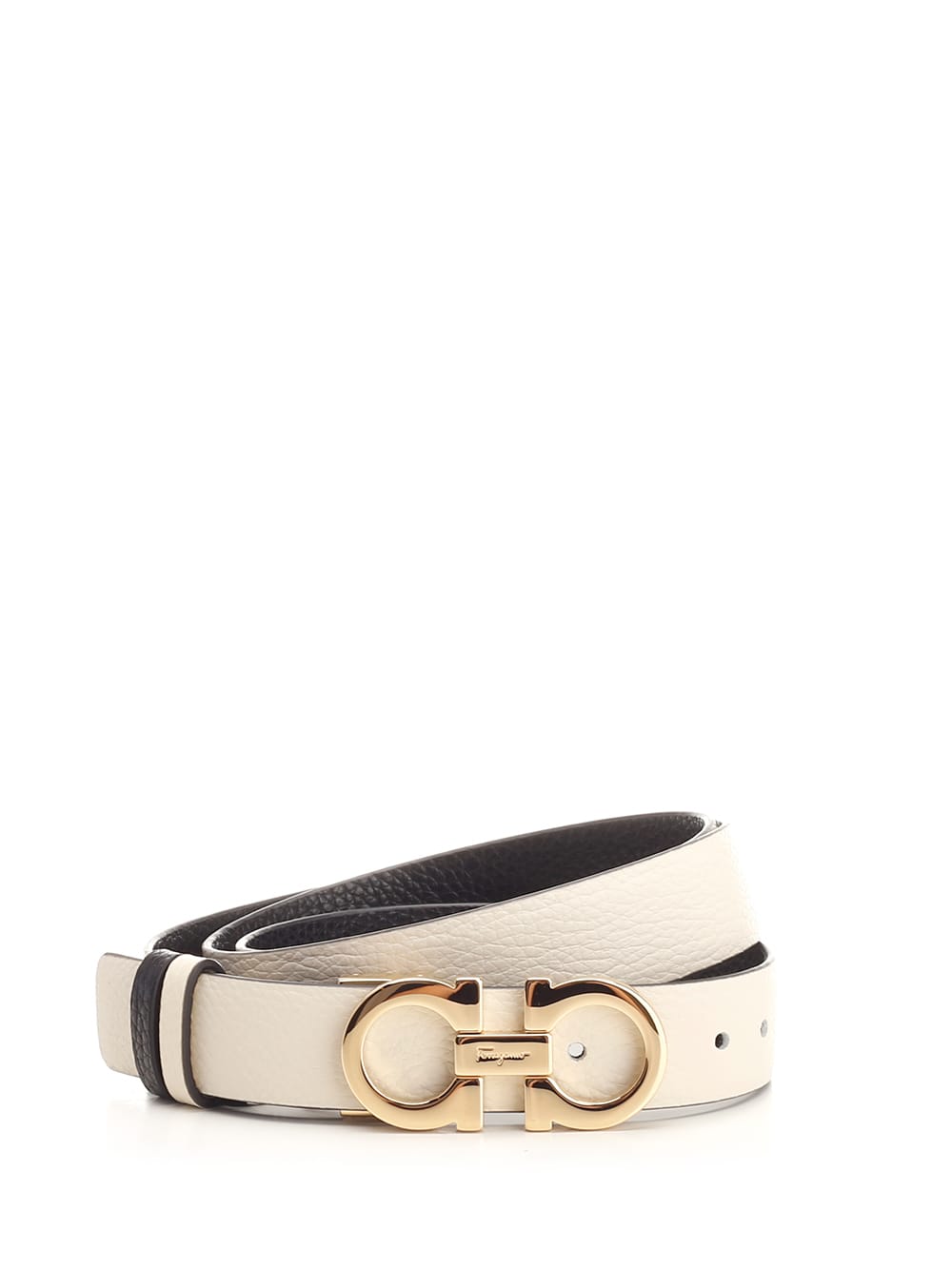 Shop Ferragamo Reversible And Adjustable Belt In Mascarpone Nero