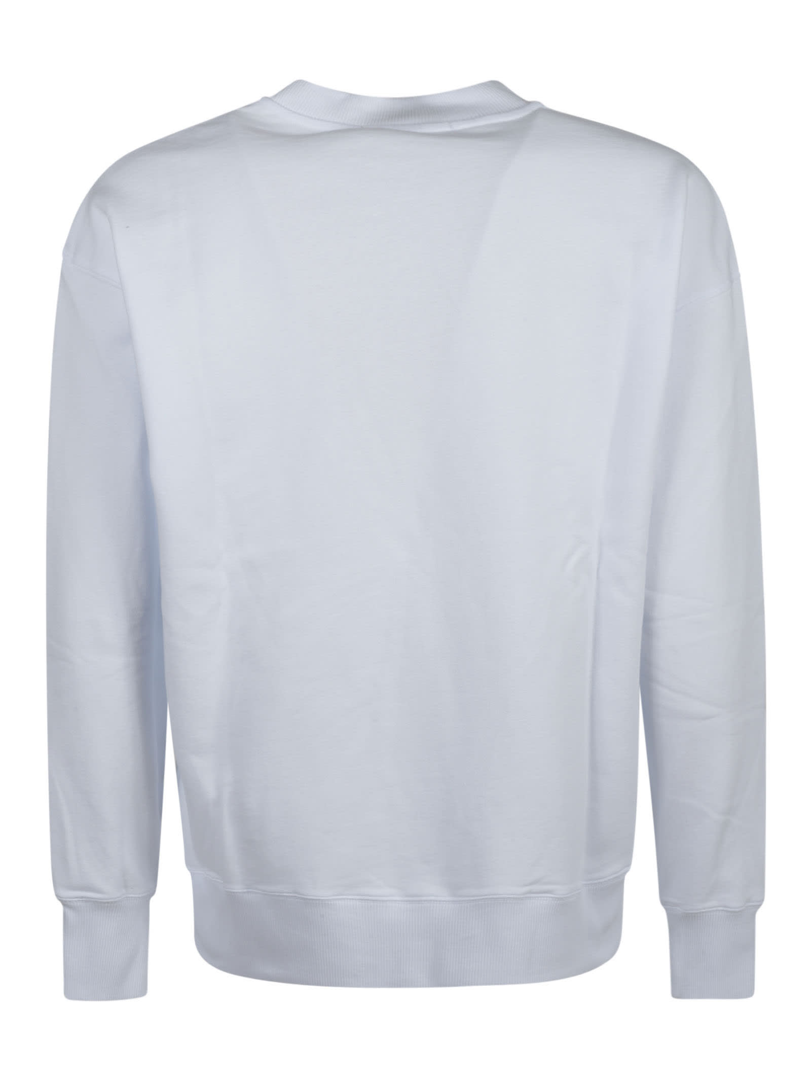 Shop Msgm Logo Neck Sweatshirt In White