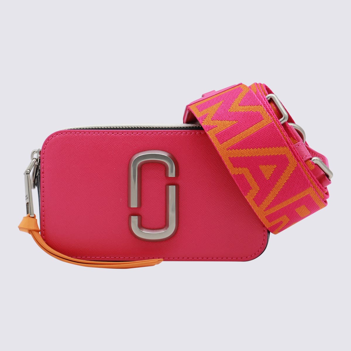 Shop Marc Jacobs Hot Pink Leather The Snapshot Crossbody Bag In Hot Pink Multi