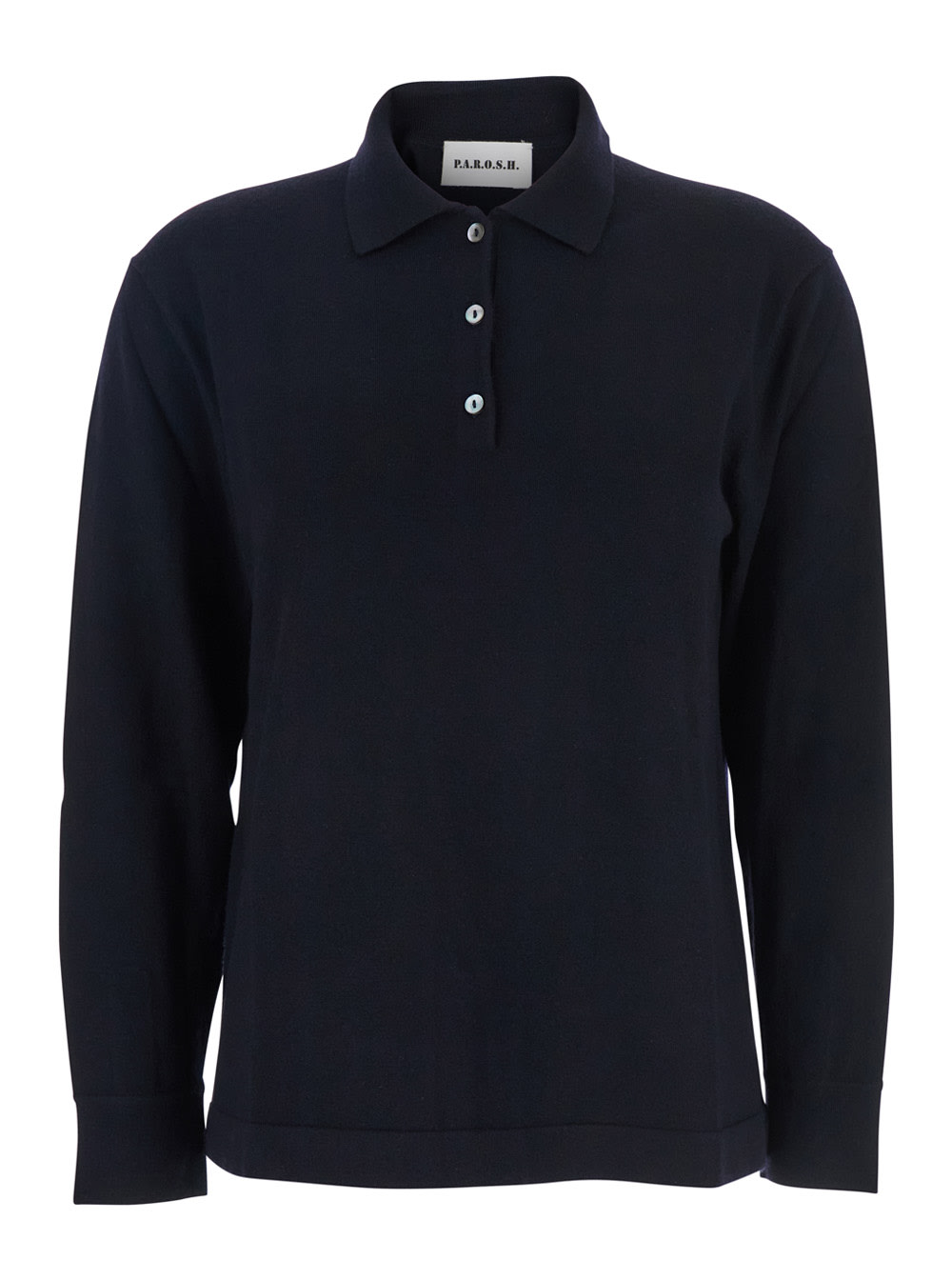 P.a.r.o.s.h Polo Neck With Buttons Knit In Blue