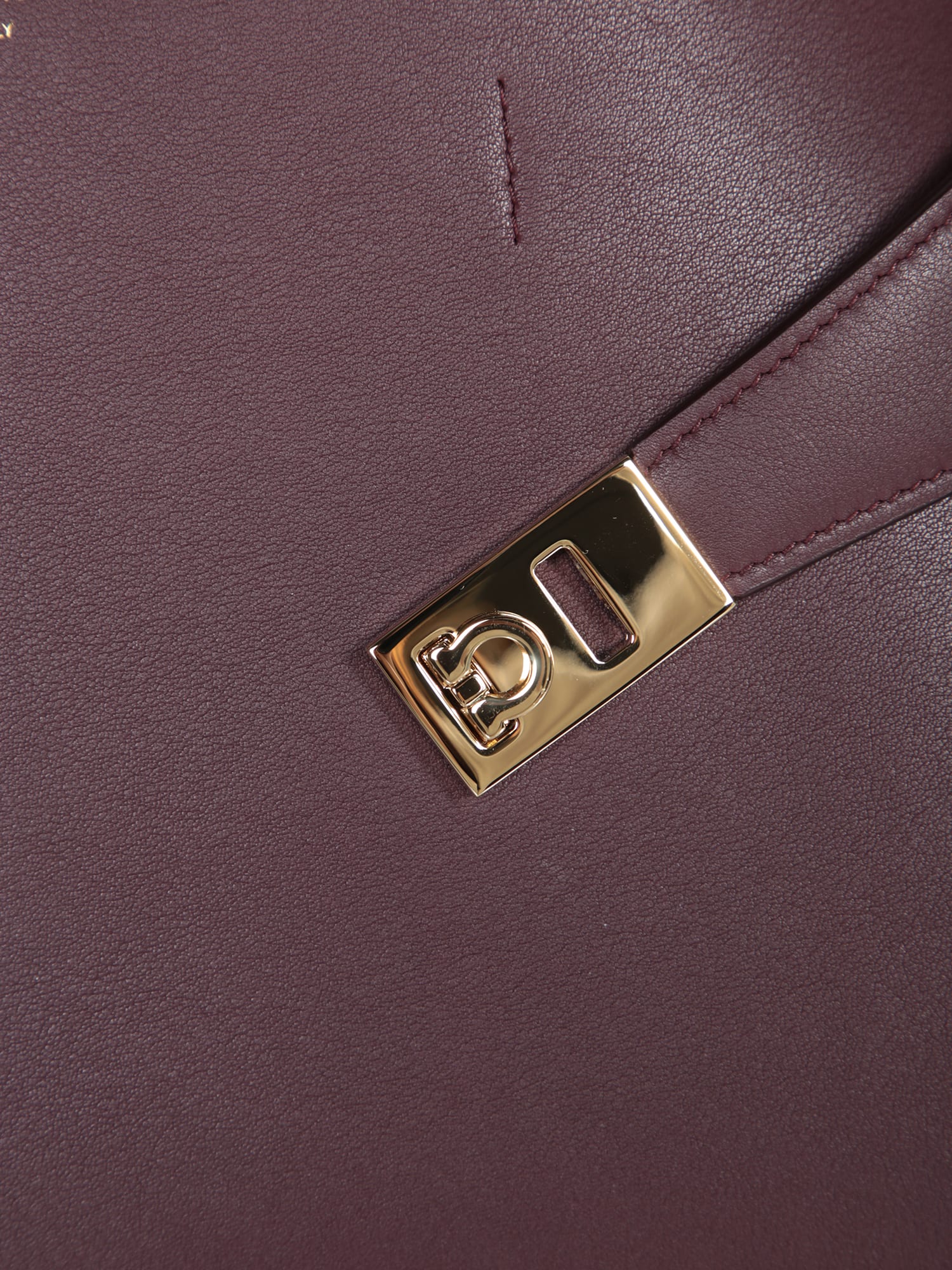 Shop Ferragamo Hug M Barolo Bag In Bordeaux