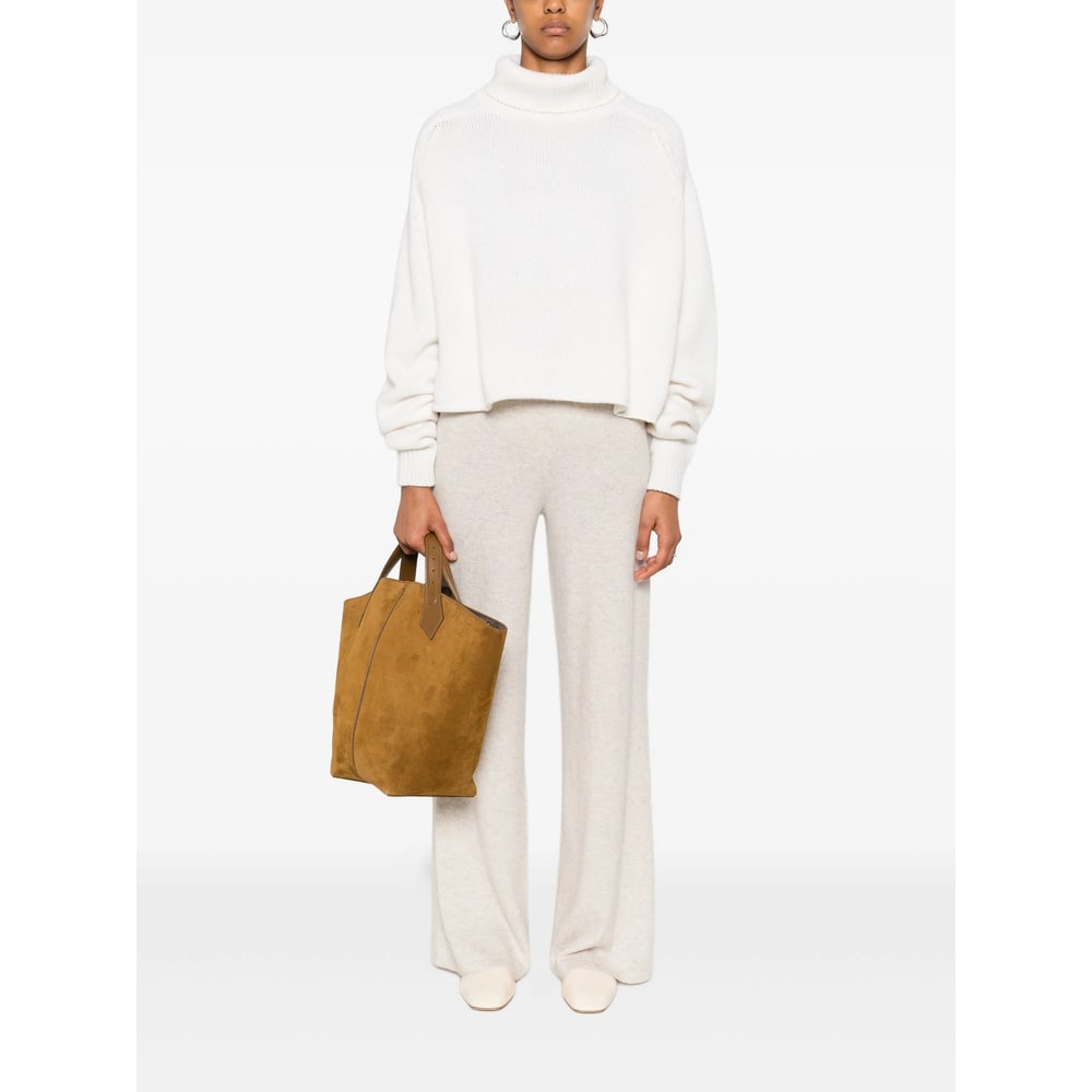 Lisa Yang Turtleneck Cropped Sweater In Neutral