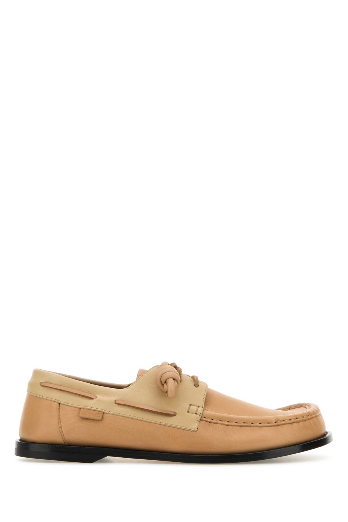 Peach Leather Campo Boat Loafers