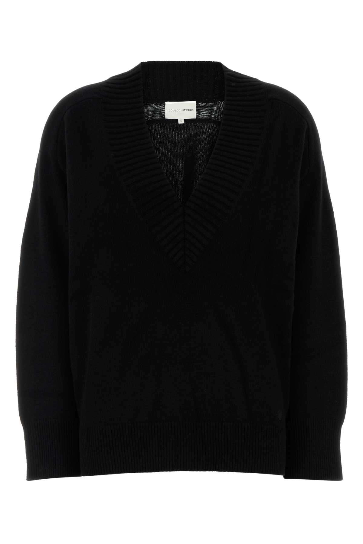 Loulou Studio Black Cashmere Oversize Sage Sweater