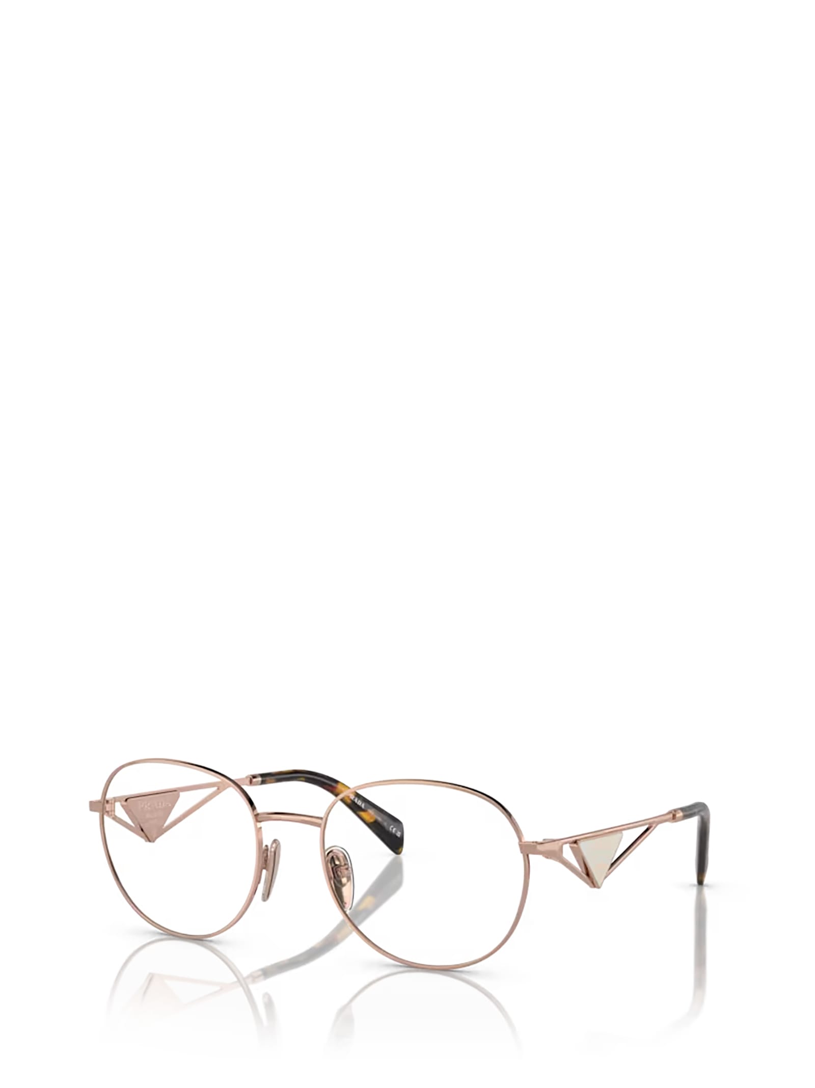 Shop Prada Pr A50v Rose Gold Glasses