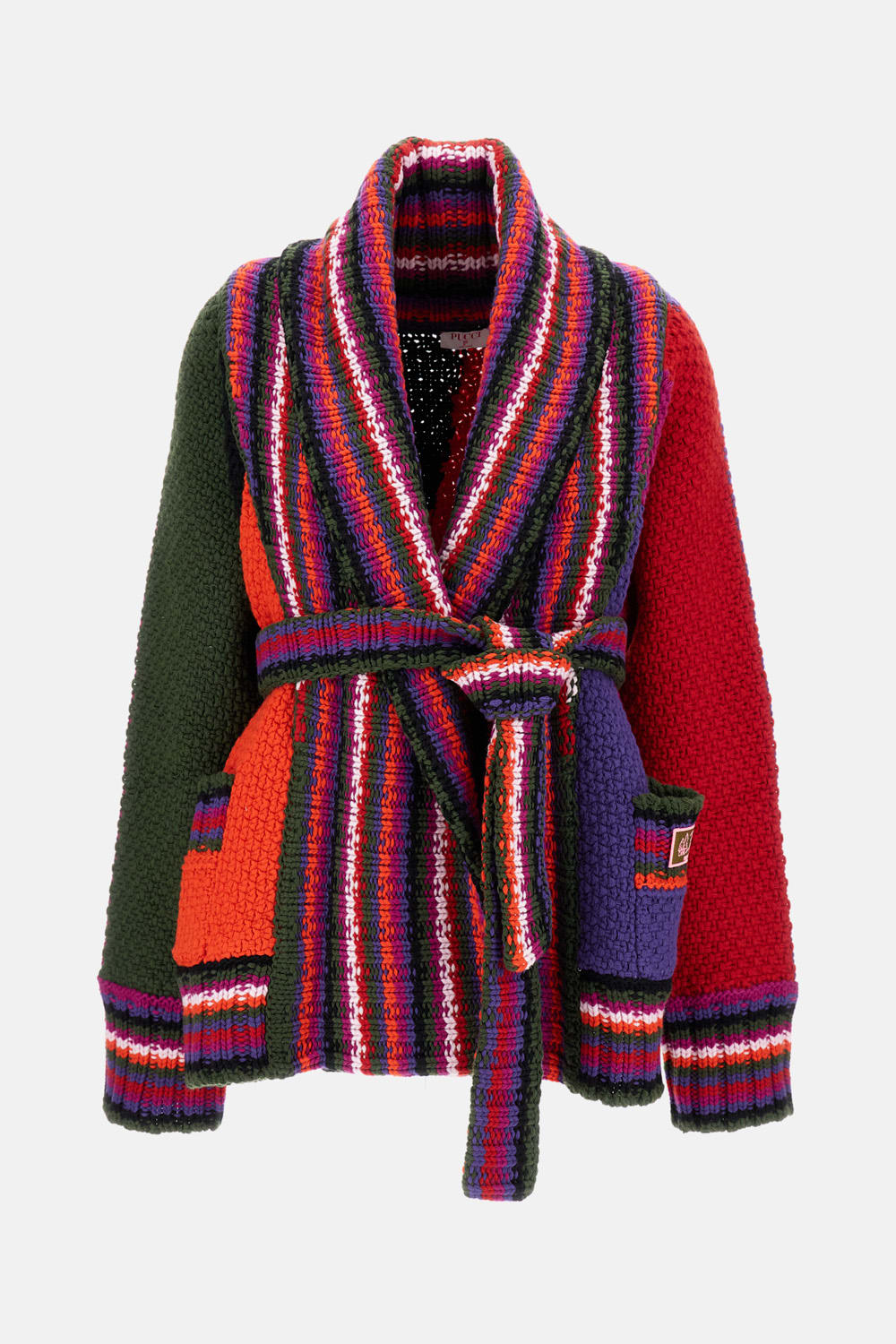 Pucci Orchids Print Oversized Colorblock Cardigan Clothing In Multi