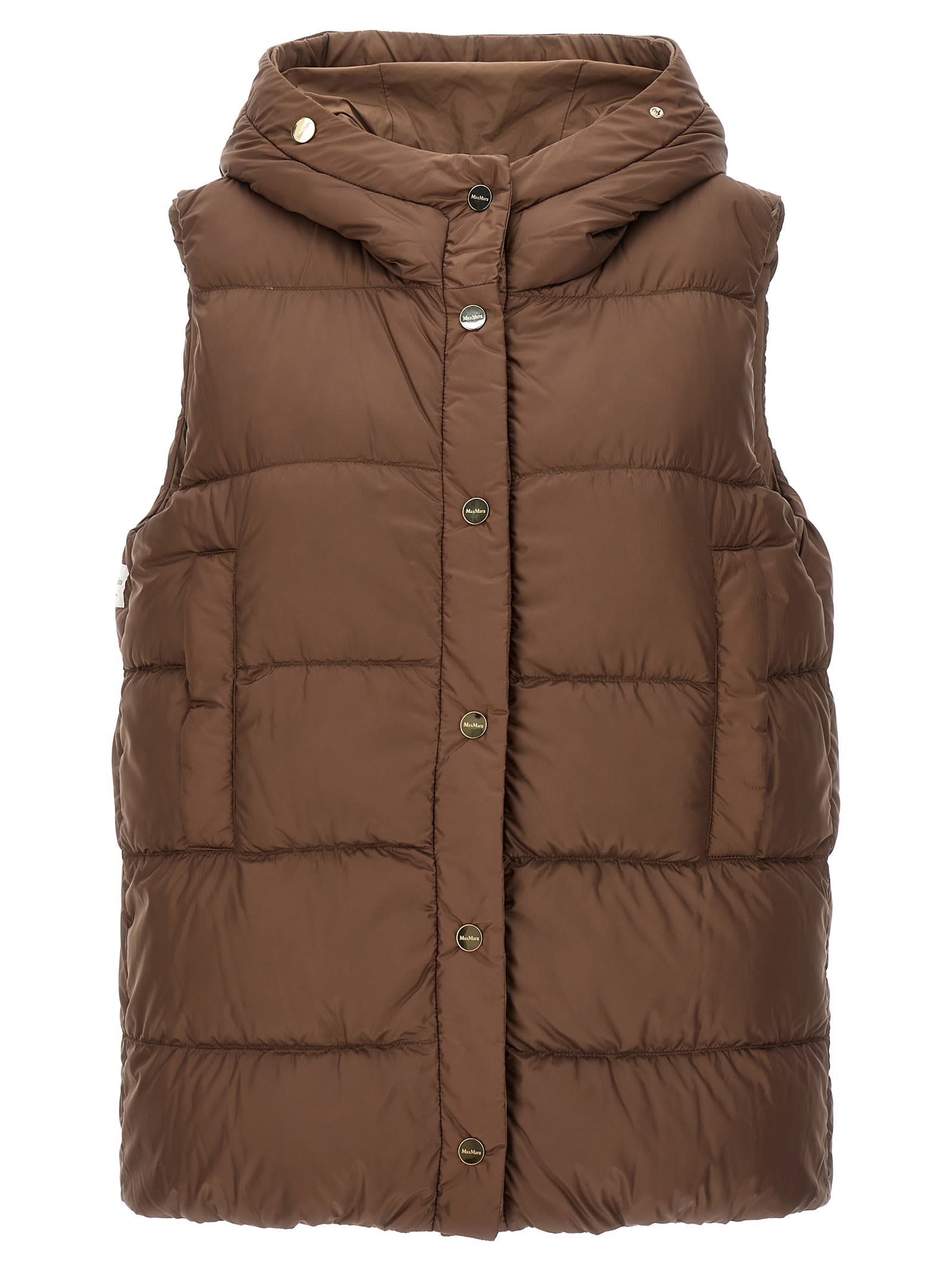 Max Mara The Cube Jsoft Reversible Vest In Brown