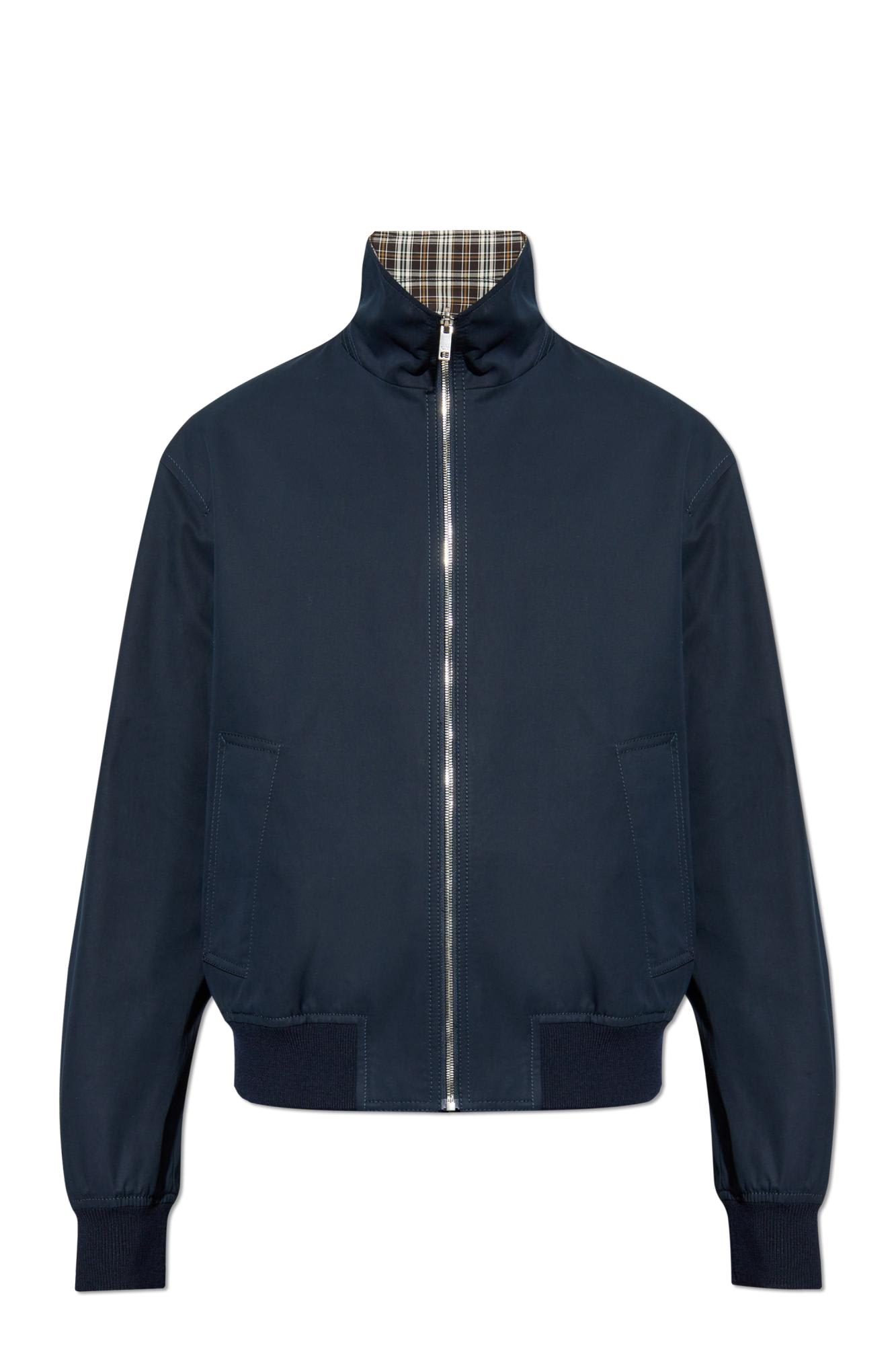 Shop Bottega Veneta Reversible Jacket With Stand-up Collar In Blu