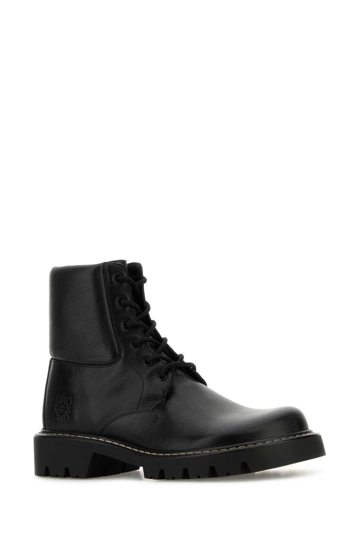 Loewe Sierra Ankle Boots In Vegetable Tanned Calfskin In Black