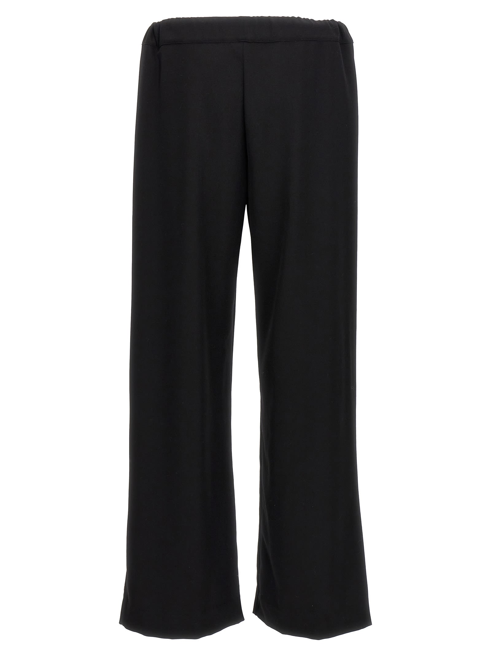 Wales Bonner Embroidered Waistband Wide Leg Trousers In Black