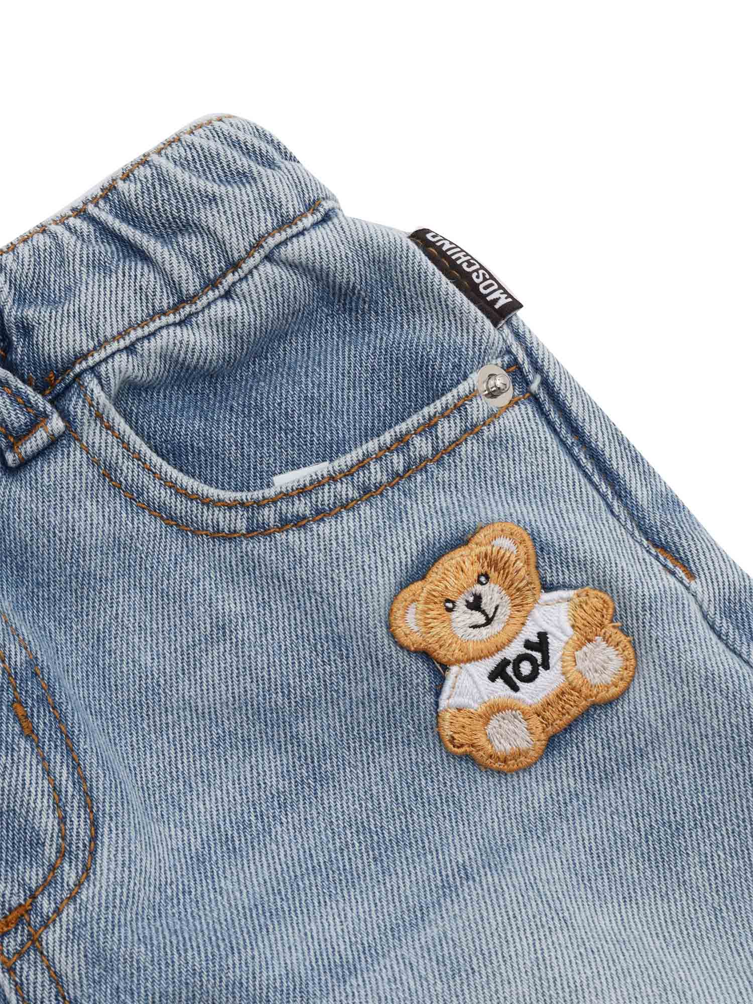 Moschino Baby Teddy Bear Jeans In Blue