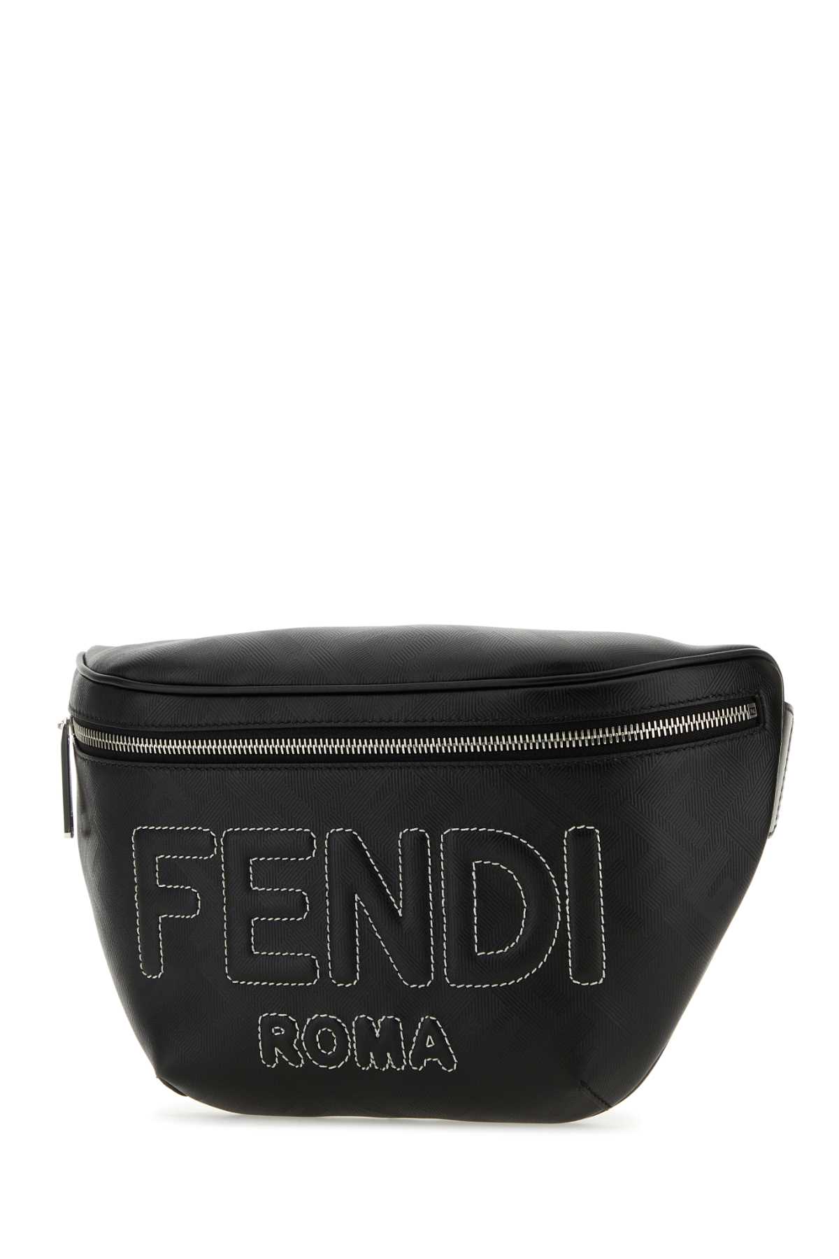 Shop Fendi Black Fabric Belt Bag In Neropalladio