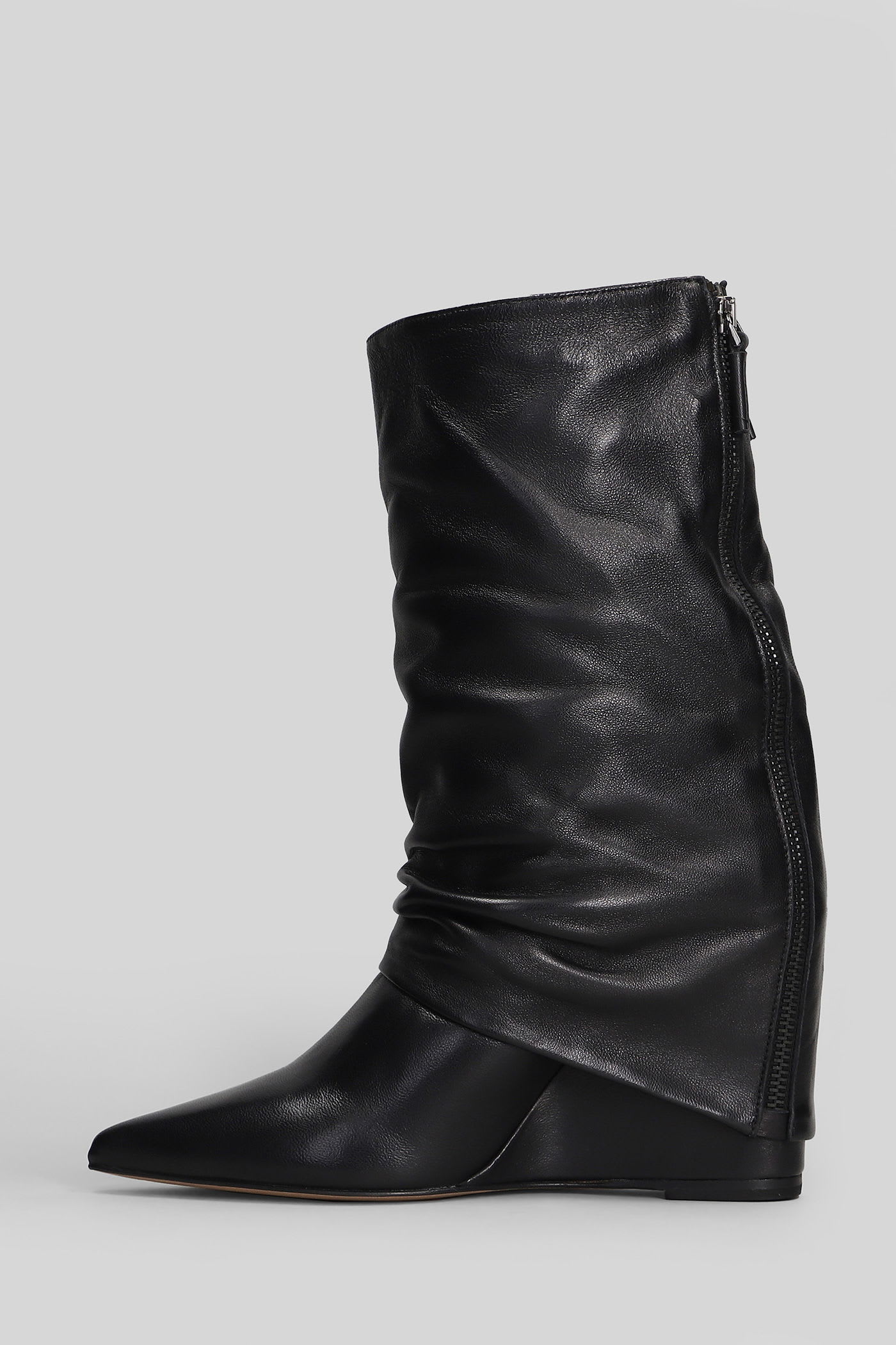 The Seller High Heels Boots In Black Leather In Black