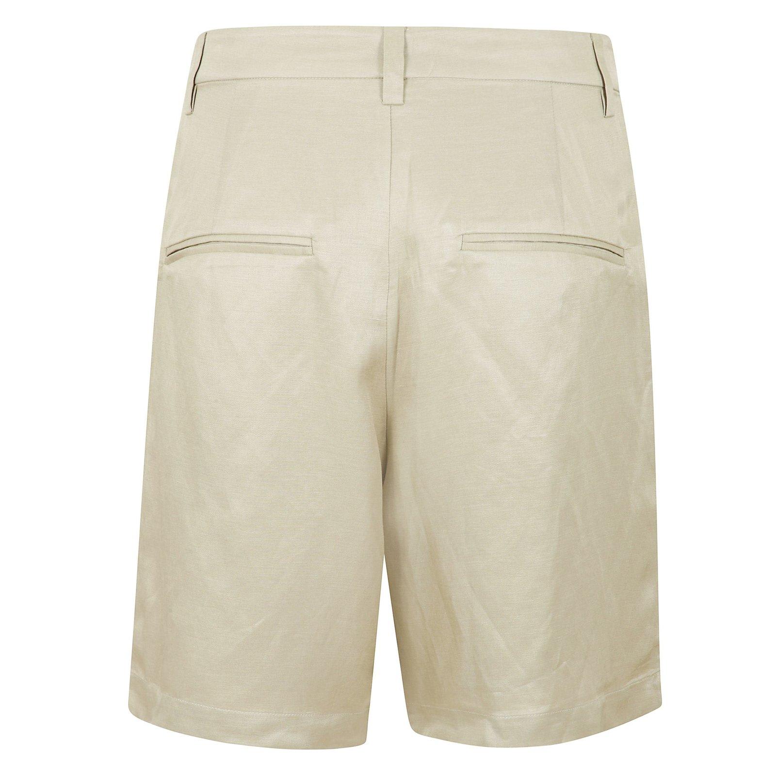 Anine Bing Carrie Straight-hem Shorts In Neutral
